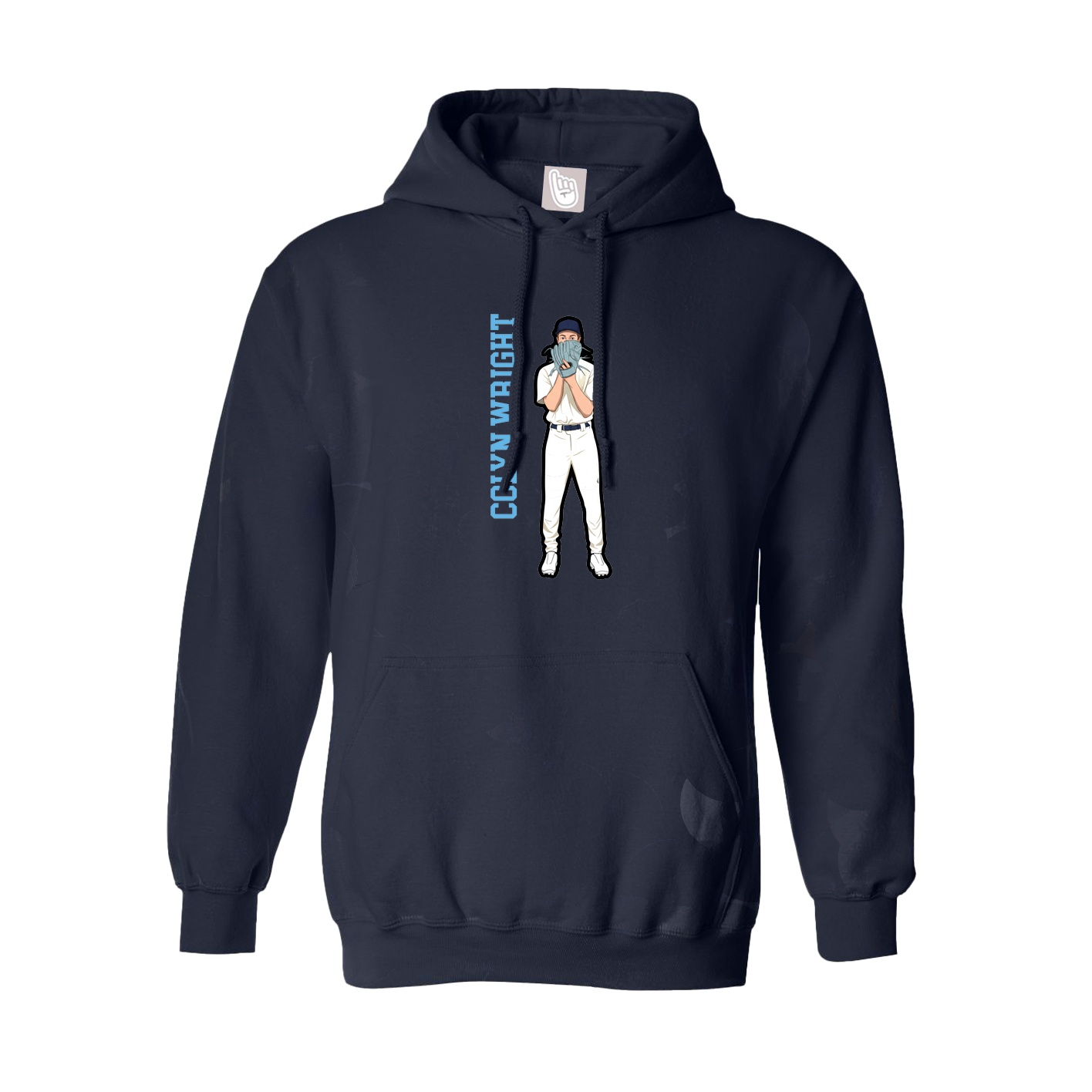 Youth Hoodie — Name Vertical in Navy
