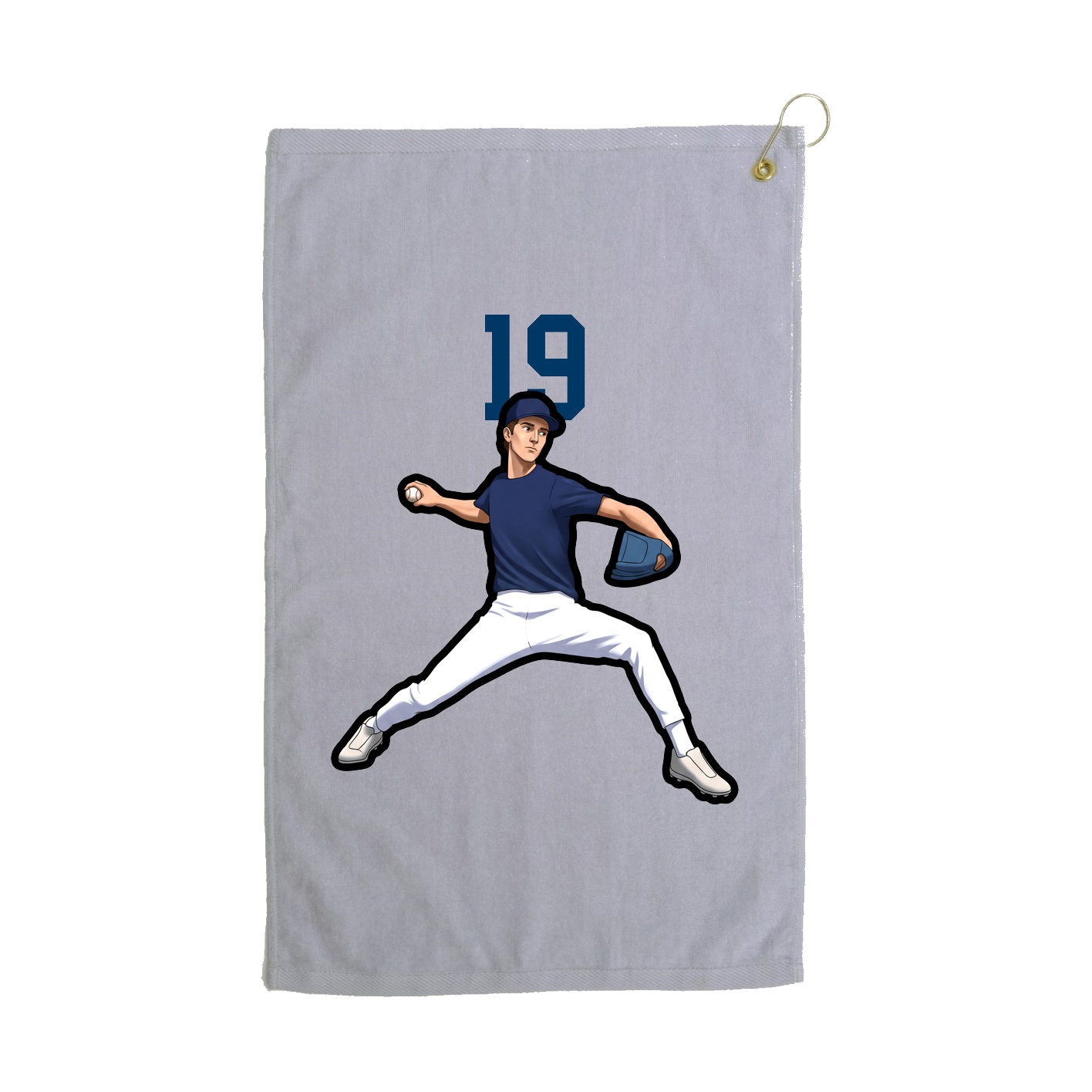 Golf Towel — Number Top in Grey