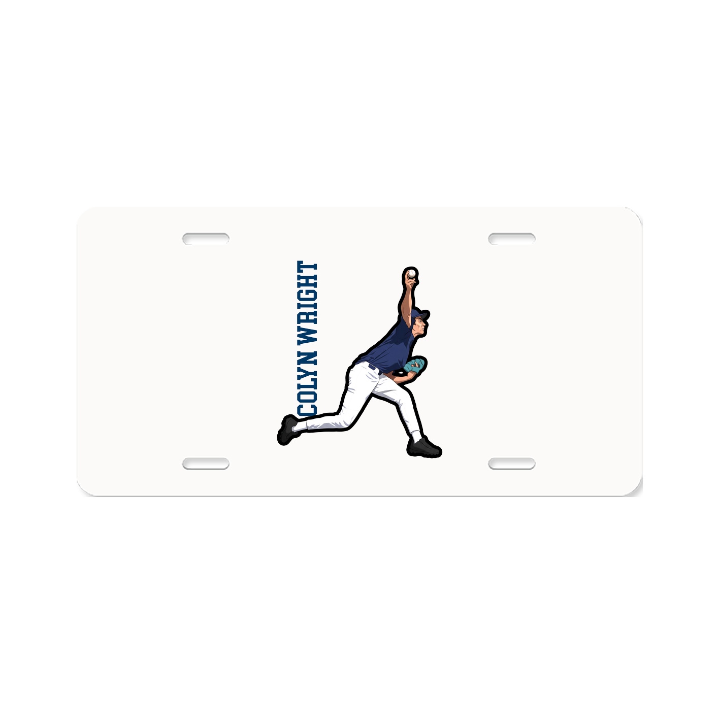 License Plate — Name Vertical in Classic