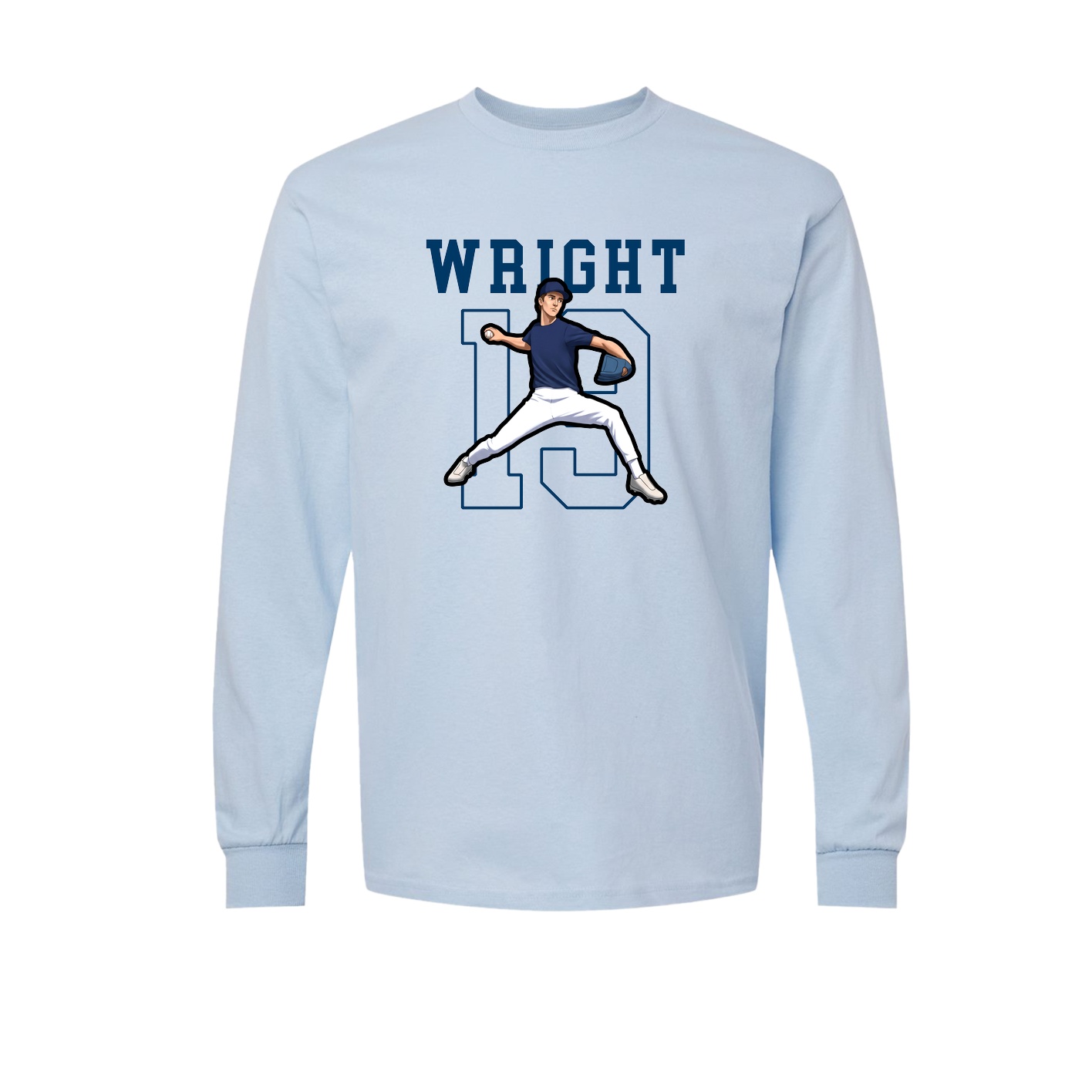 Long Sleeve Tee — Shirsey in Light Blue