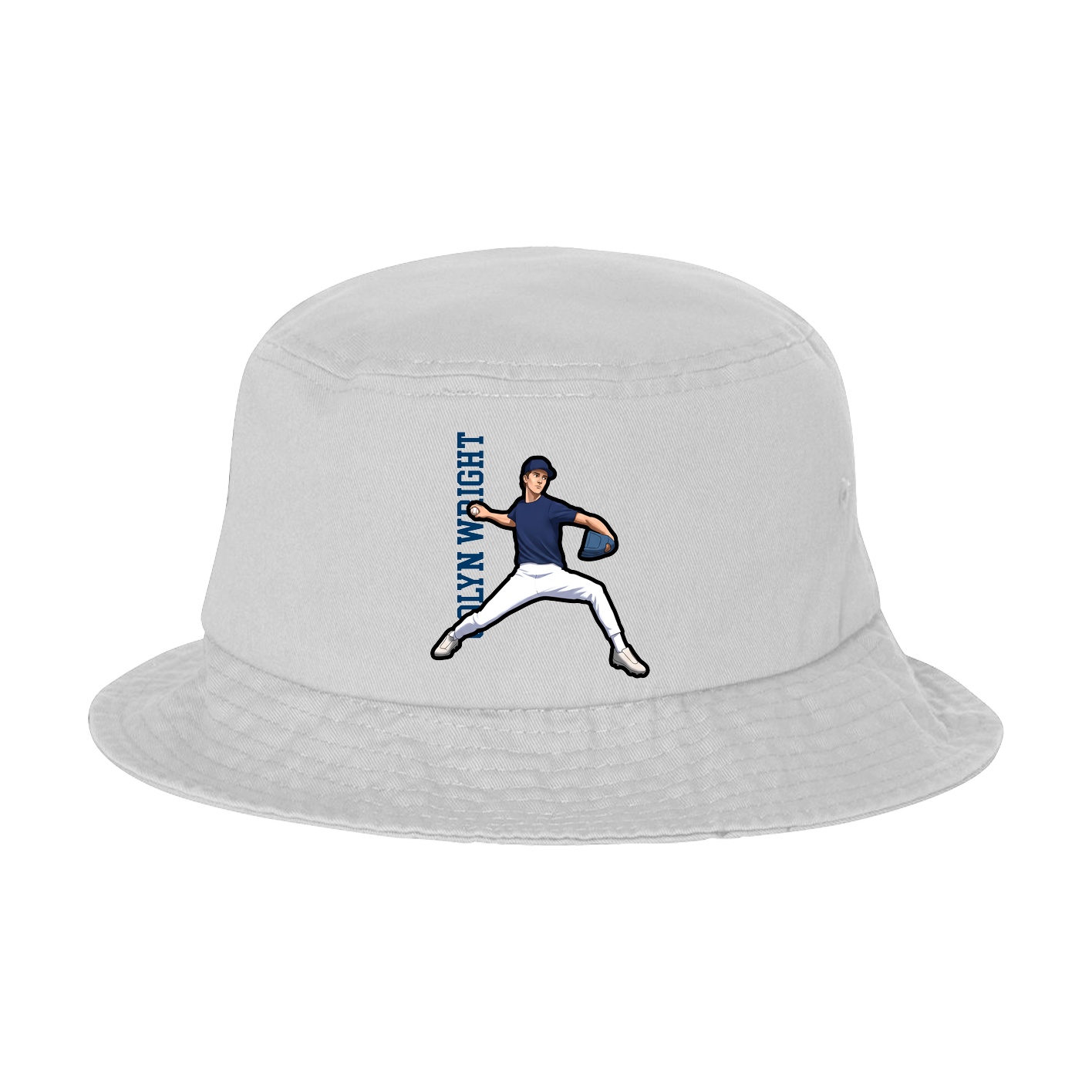 Bucket Cap — Name Vertical in White
