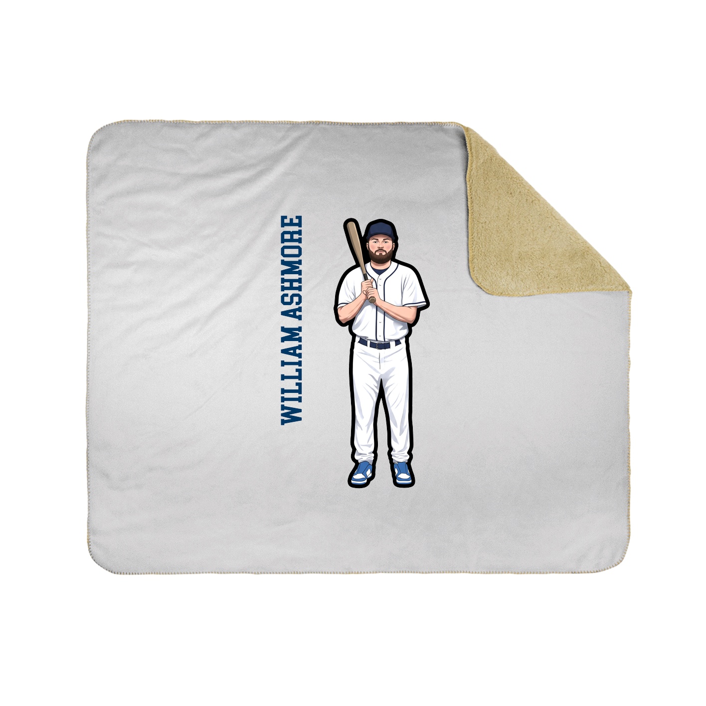 Throw Blanket — Name Vertical in White
