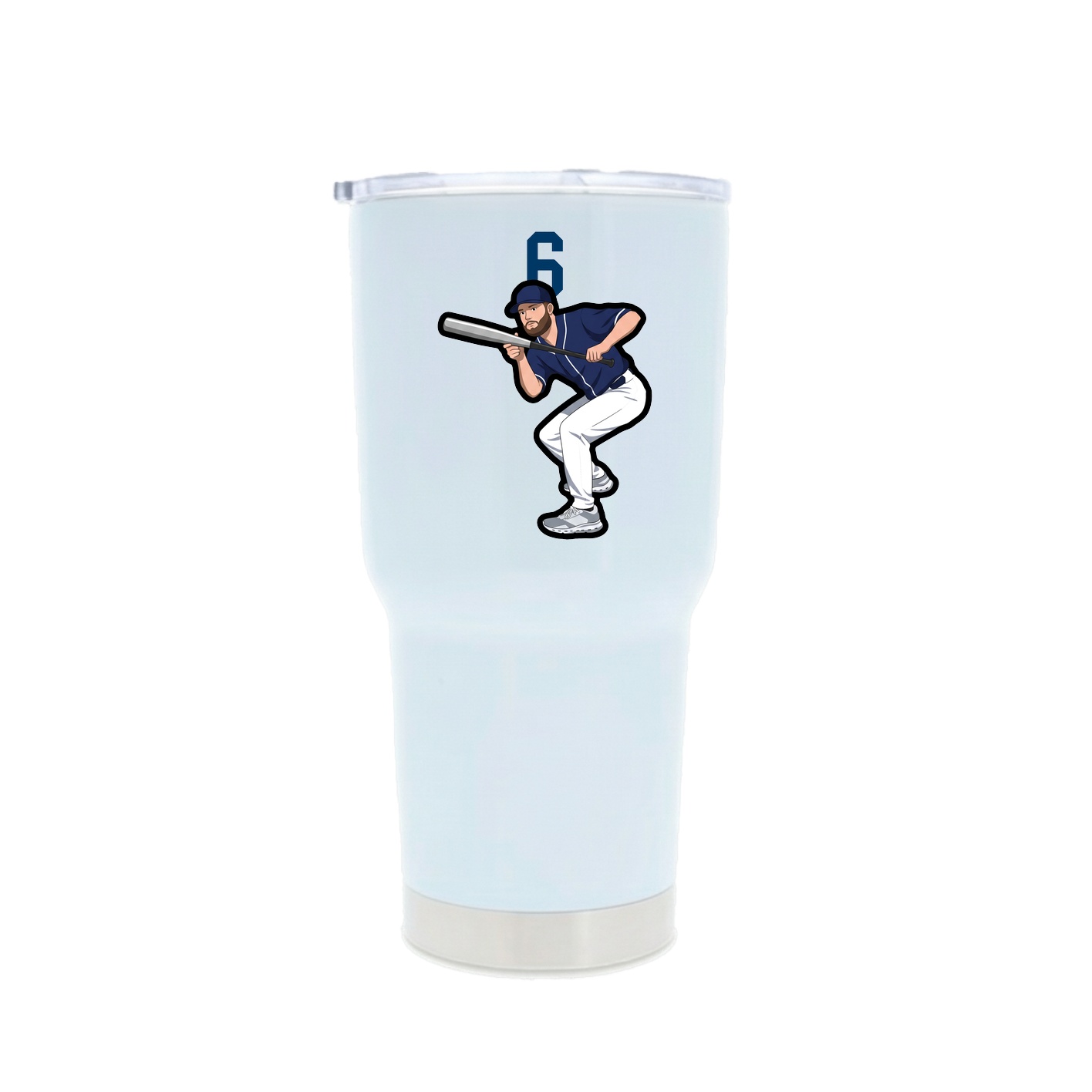 30oz Stainless Steel Tumbler — Number Top in White