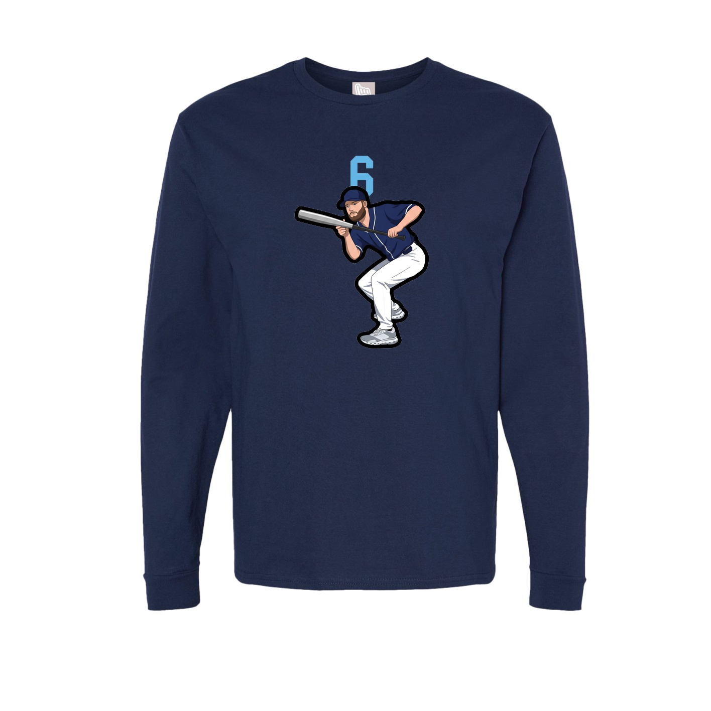 Long Sleeve Tee — Number Top in Navy