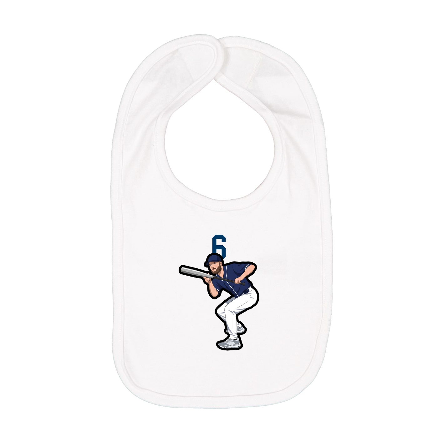 Infant Bib — Number Top in White