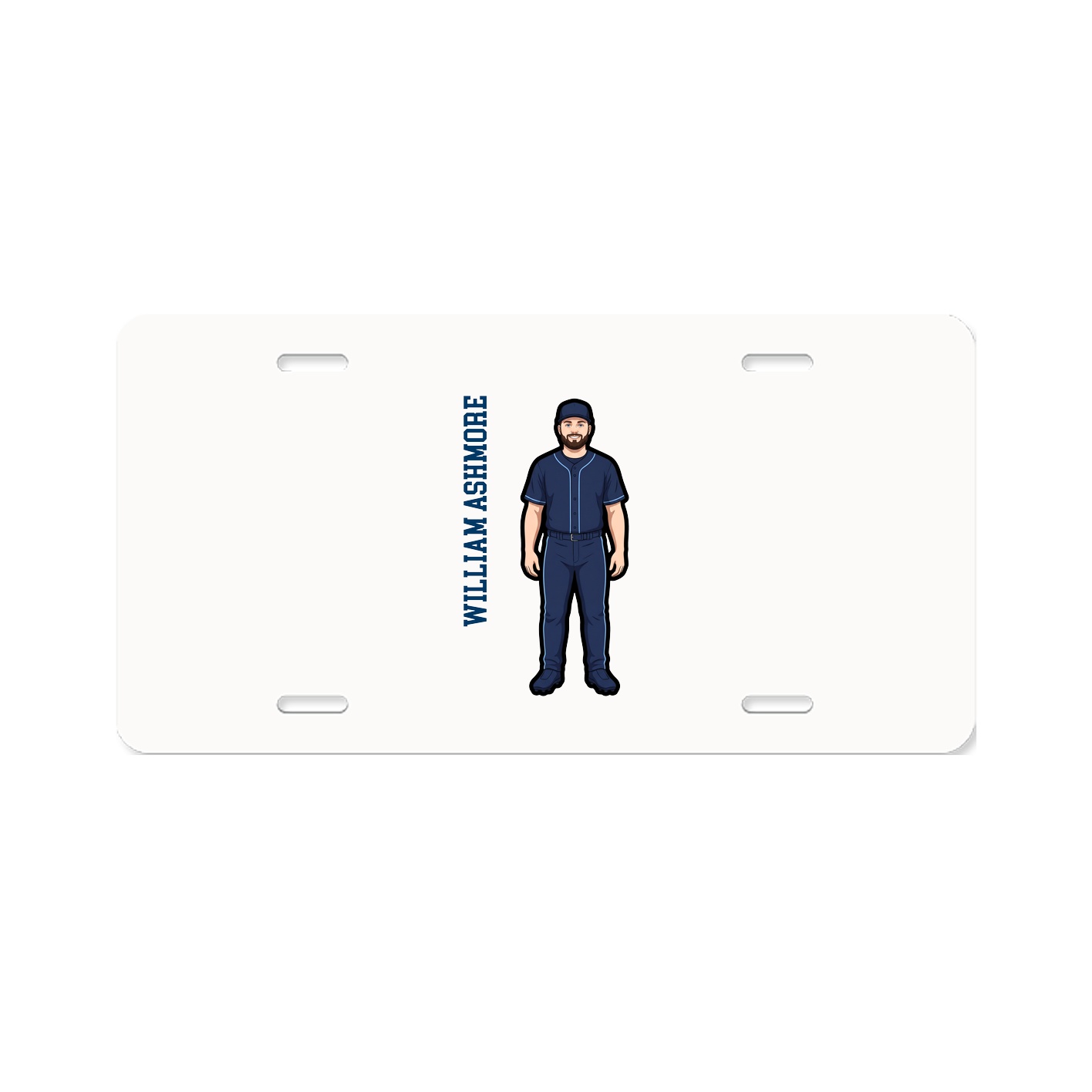 License Plate — Name Vertical in Classic