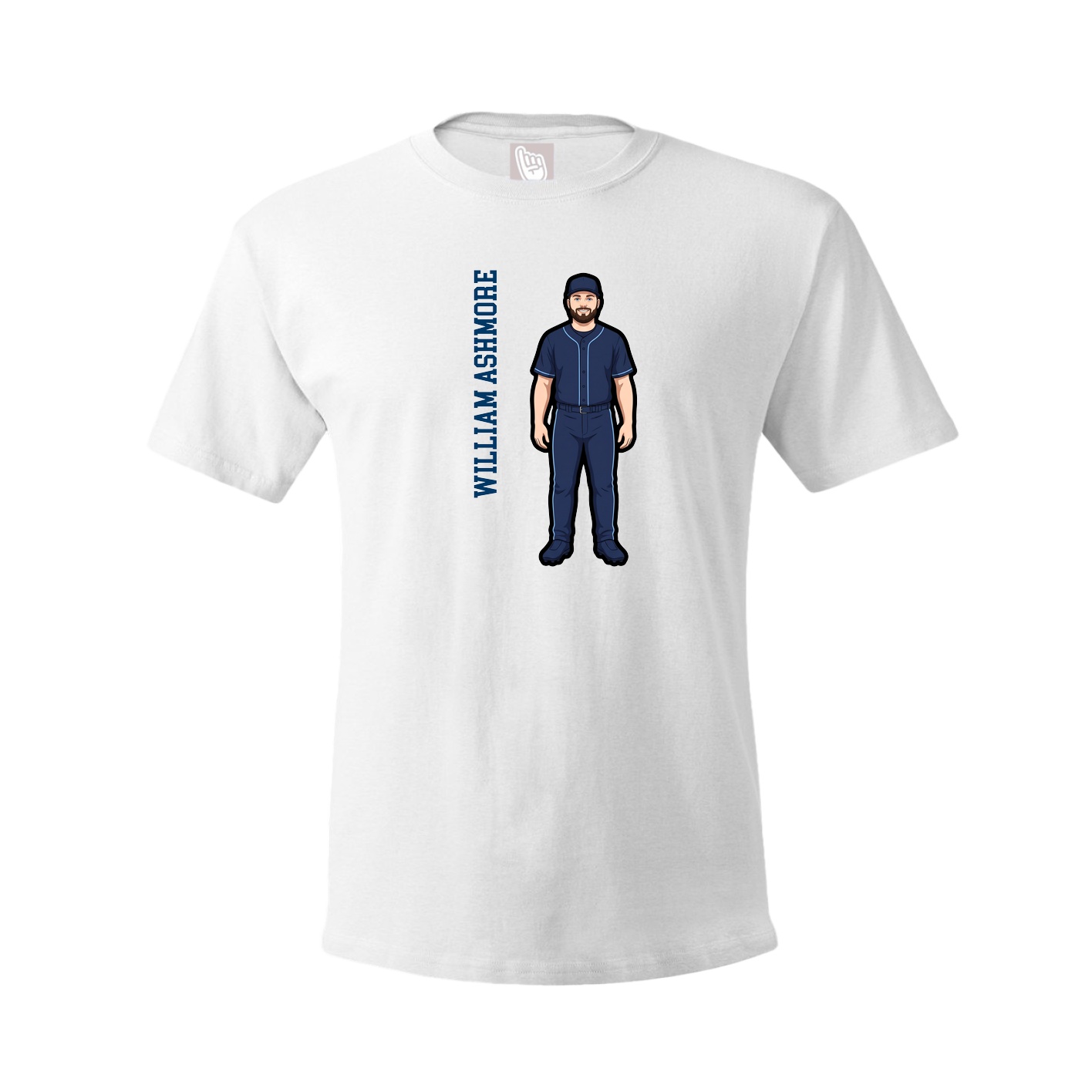 Tee — Name Vertical in White