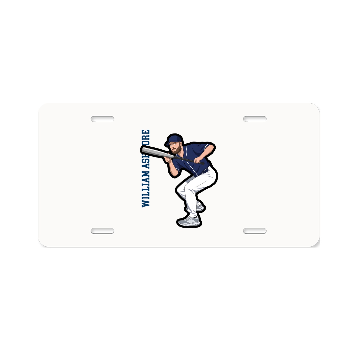 License Plate — Name Vertical in Classic