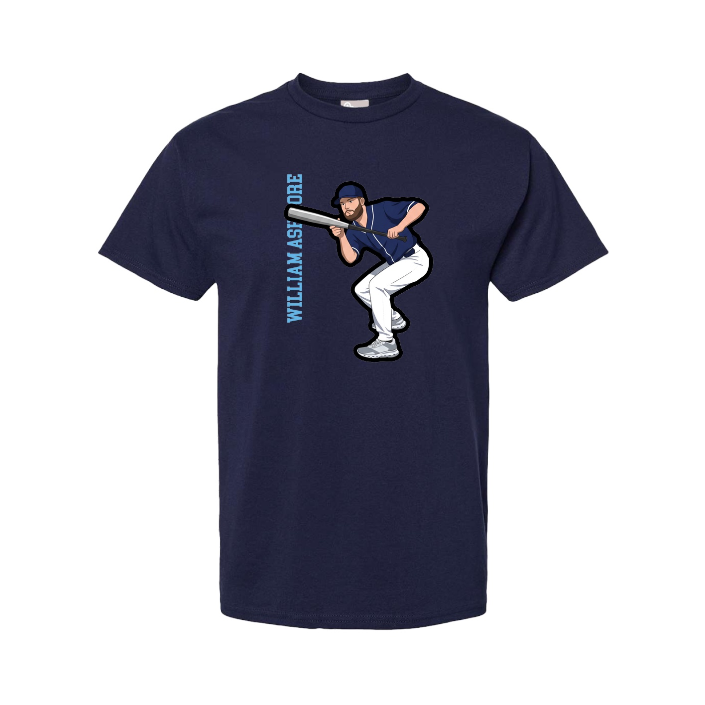Tee — Name Vertical in Navy