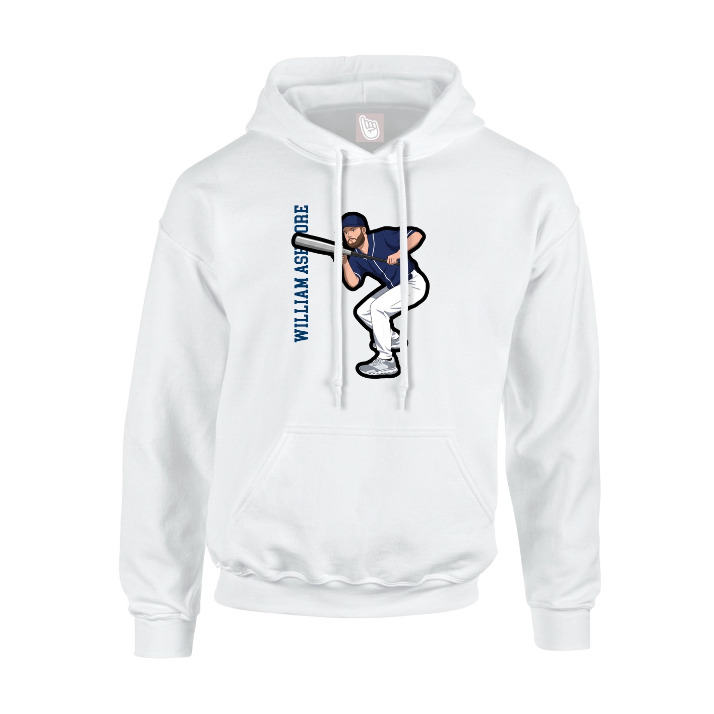 Youth Hoodie — Name Vertical in White