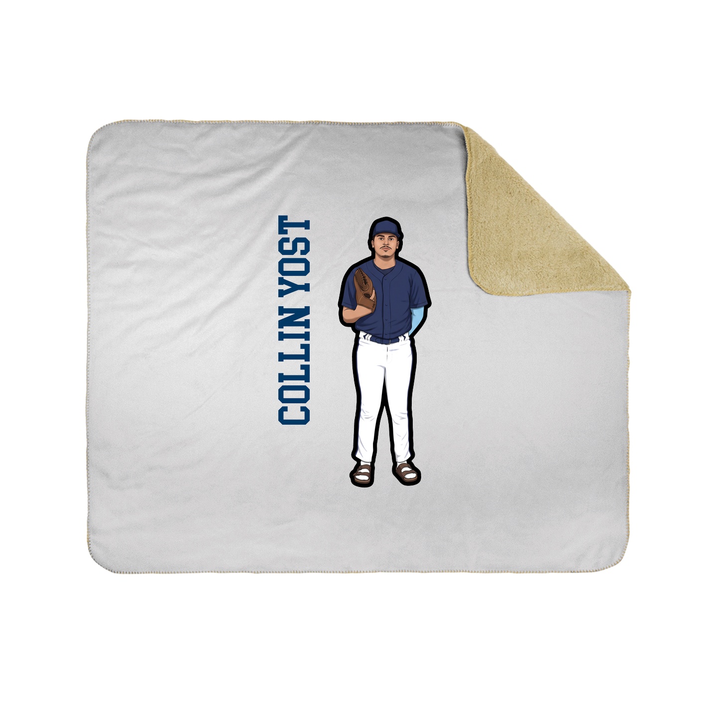 Throw Blanket — Name Vertical in White