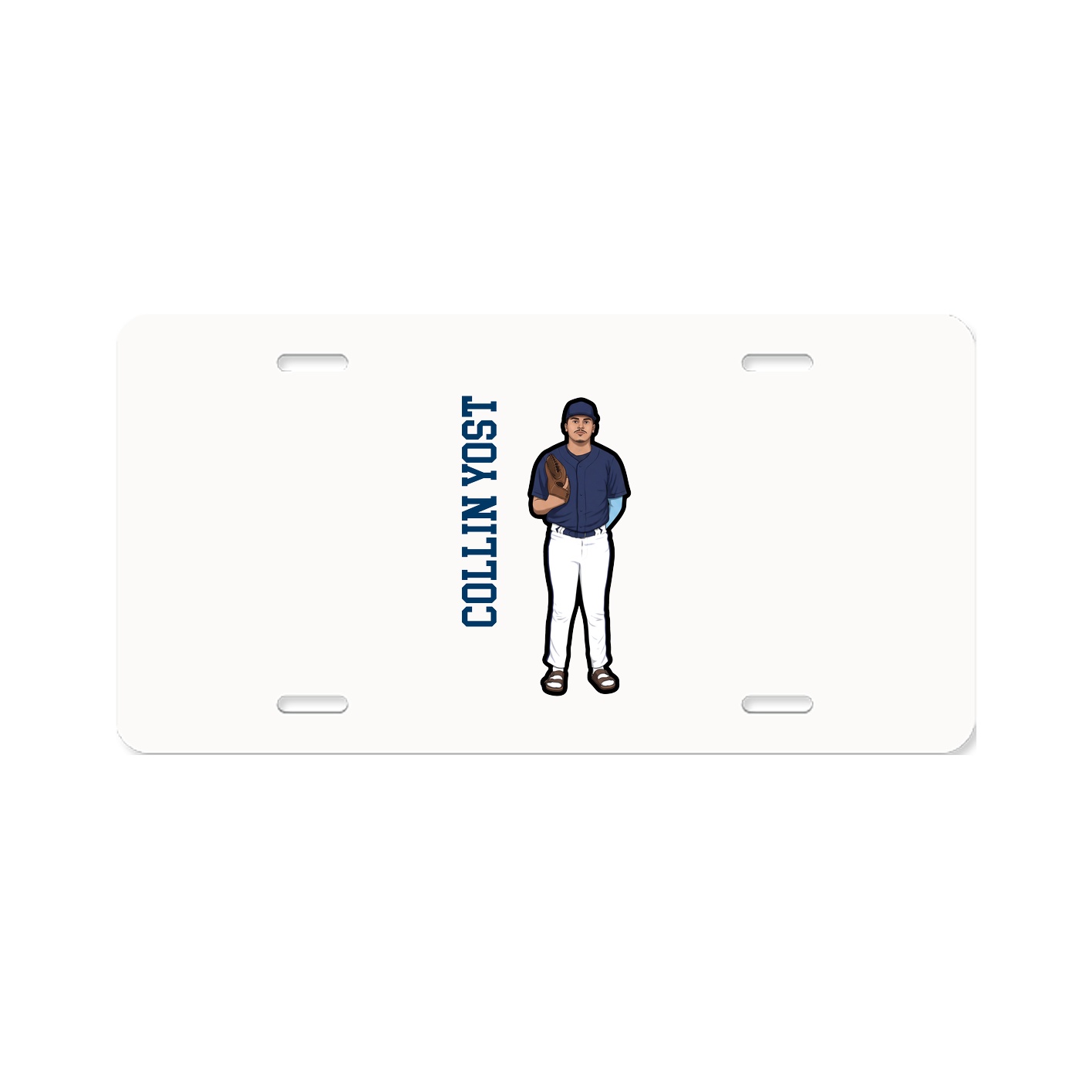 License Plate — Name Vertical in Classic