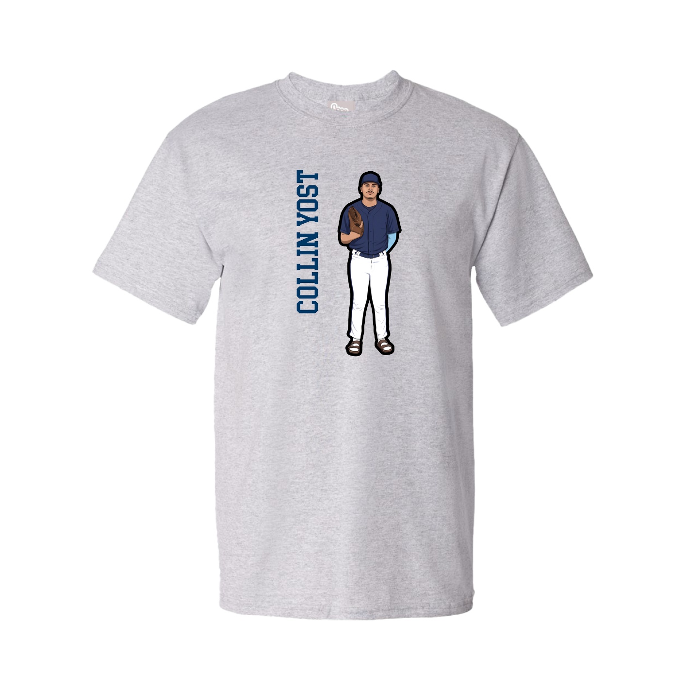 Tee — Name Vertical in Grey