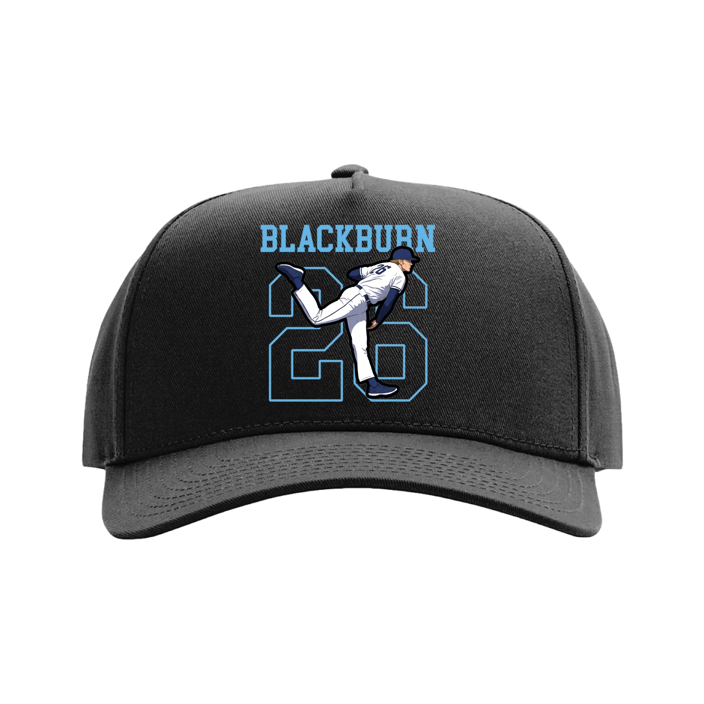 Full Fabric Five-Panel Champ Cap — Shirsey in Black
