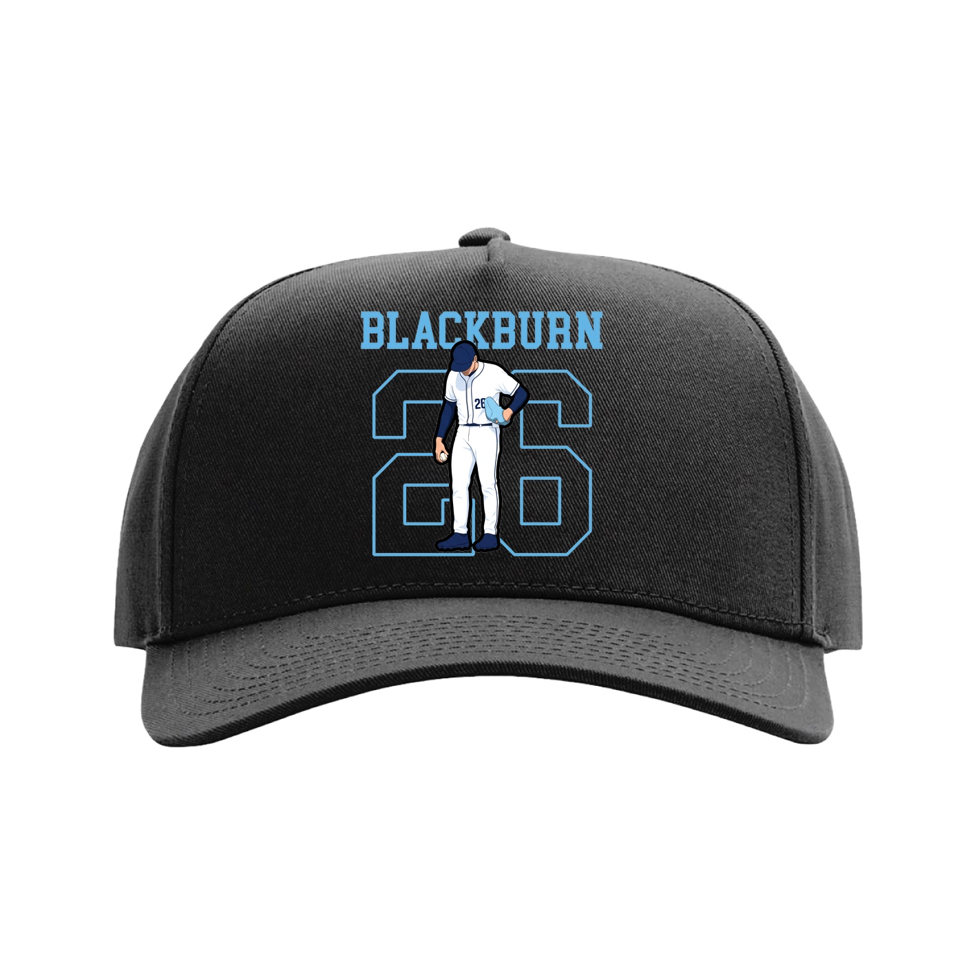 Full Fabric Five-Panel Champ Cap — Shirsey in Black