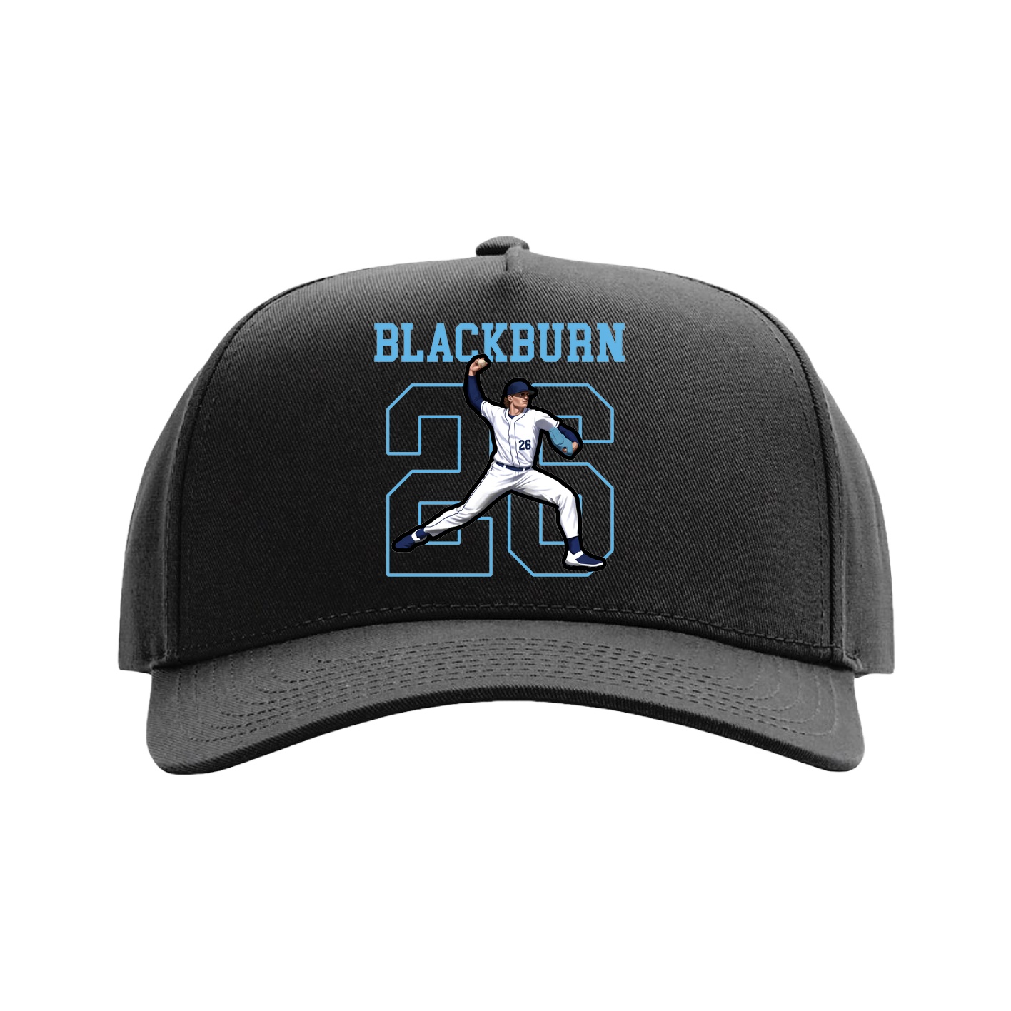 Full Fabric Five-Panel Champ Cap — Shirsey in Black