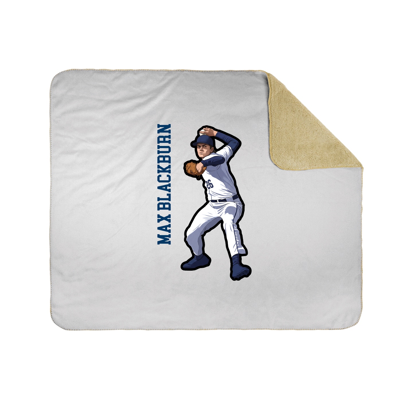 Throw Blanket — Name Vertical in White