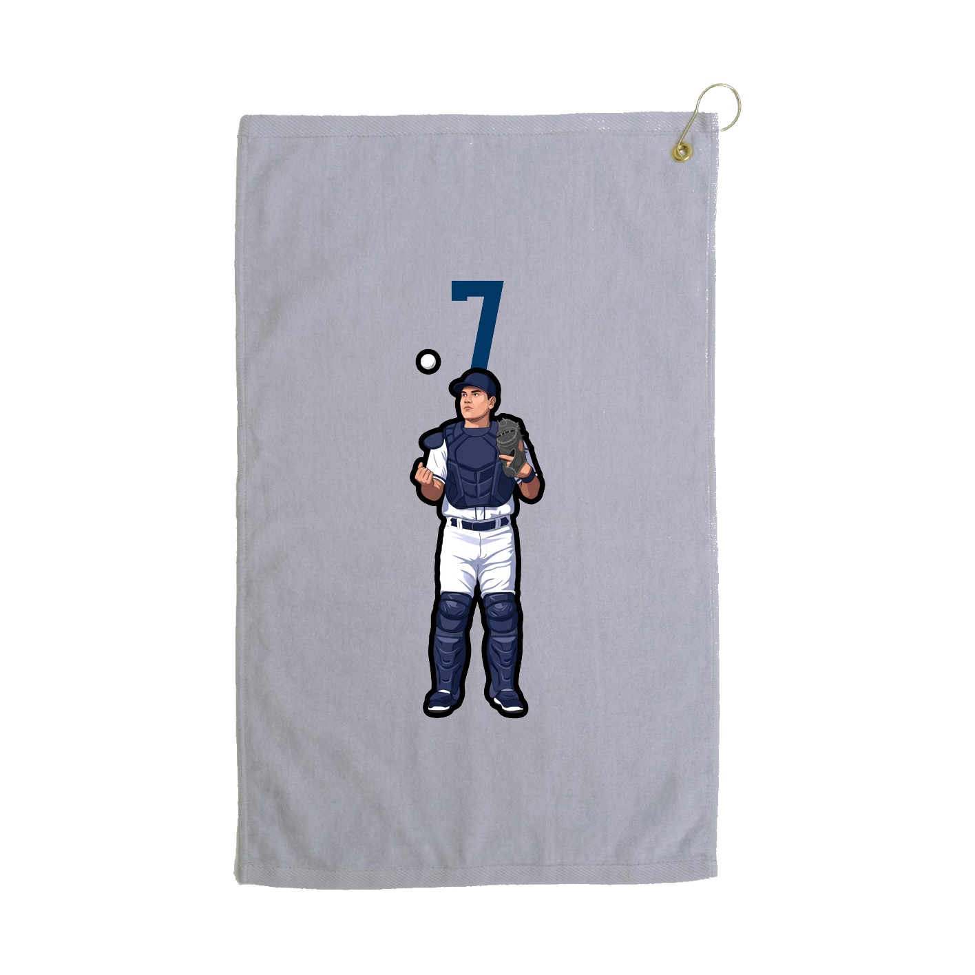 Golf Towel — Number Top in Grey