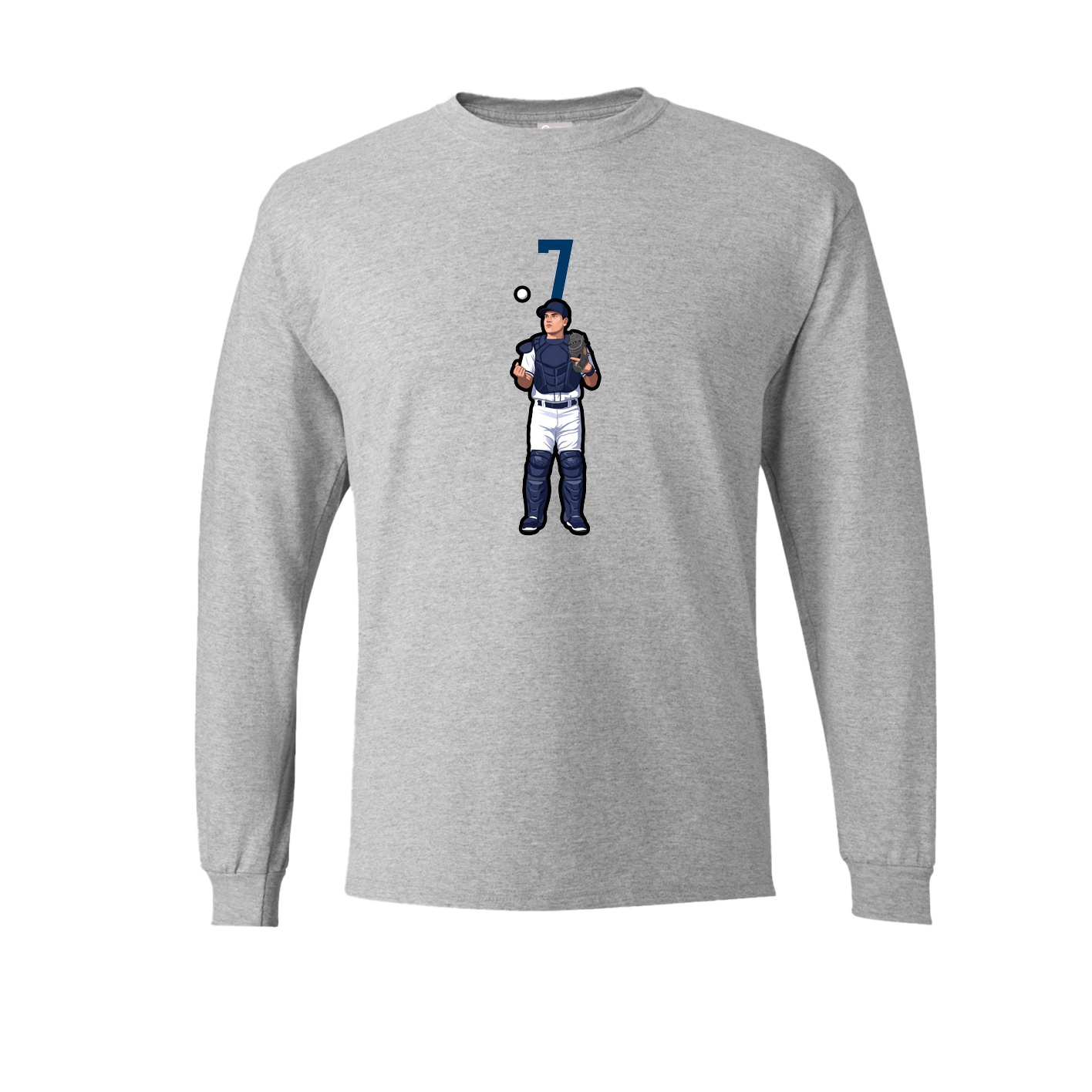 Long Sleeve Tee — Number Top in Grey