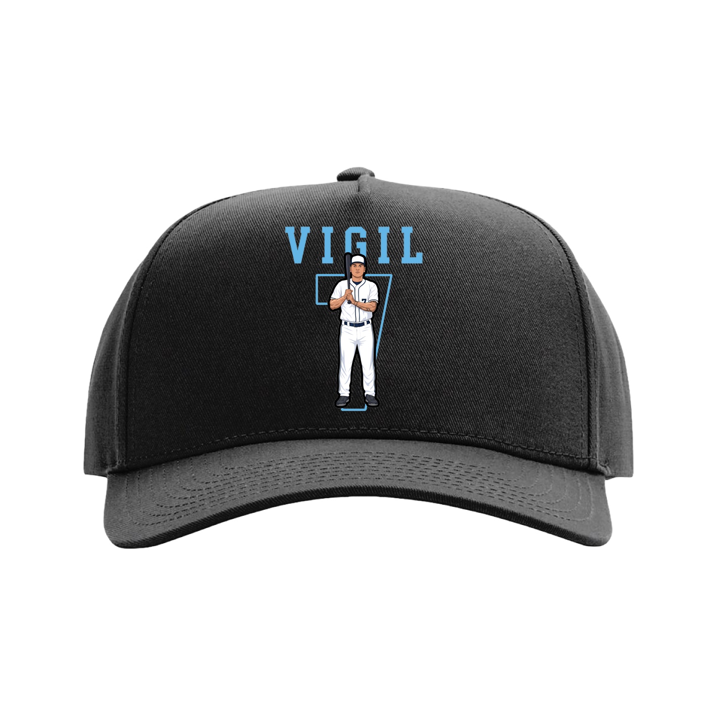 Full Fabric Five-Panel Champ Cap — Shirsey in Black