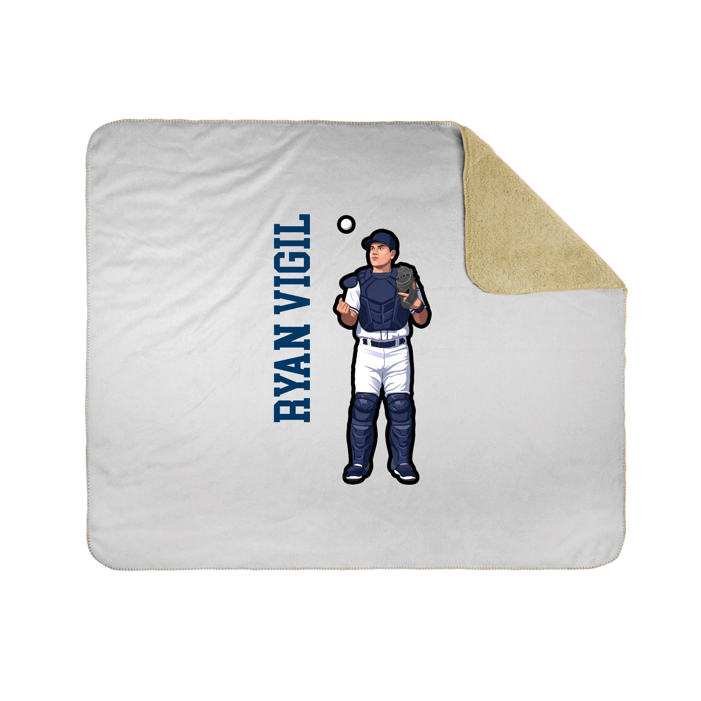 Throw Blanket — Name Vertical in White