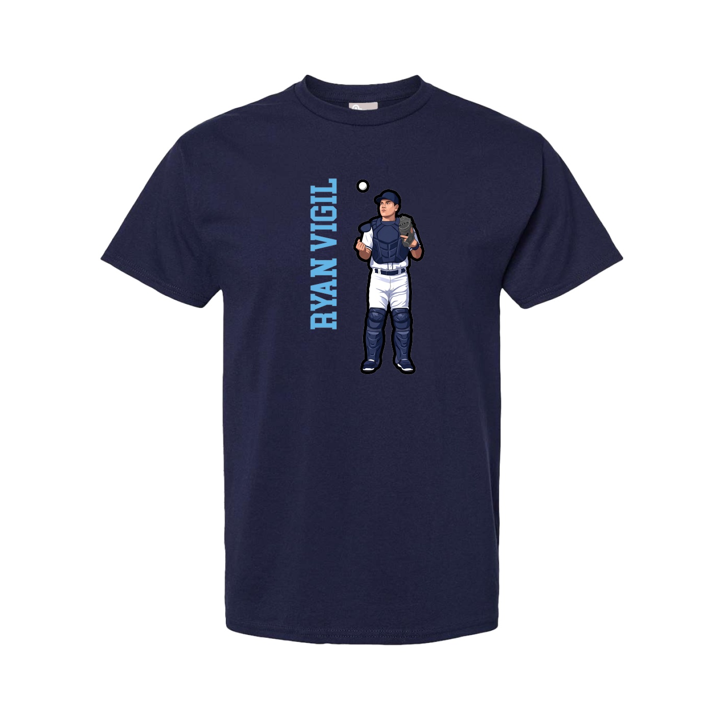 Tee — Name Vertical in Navy