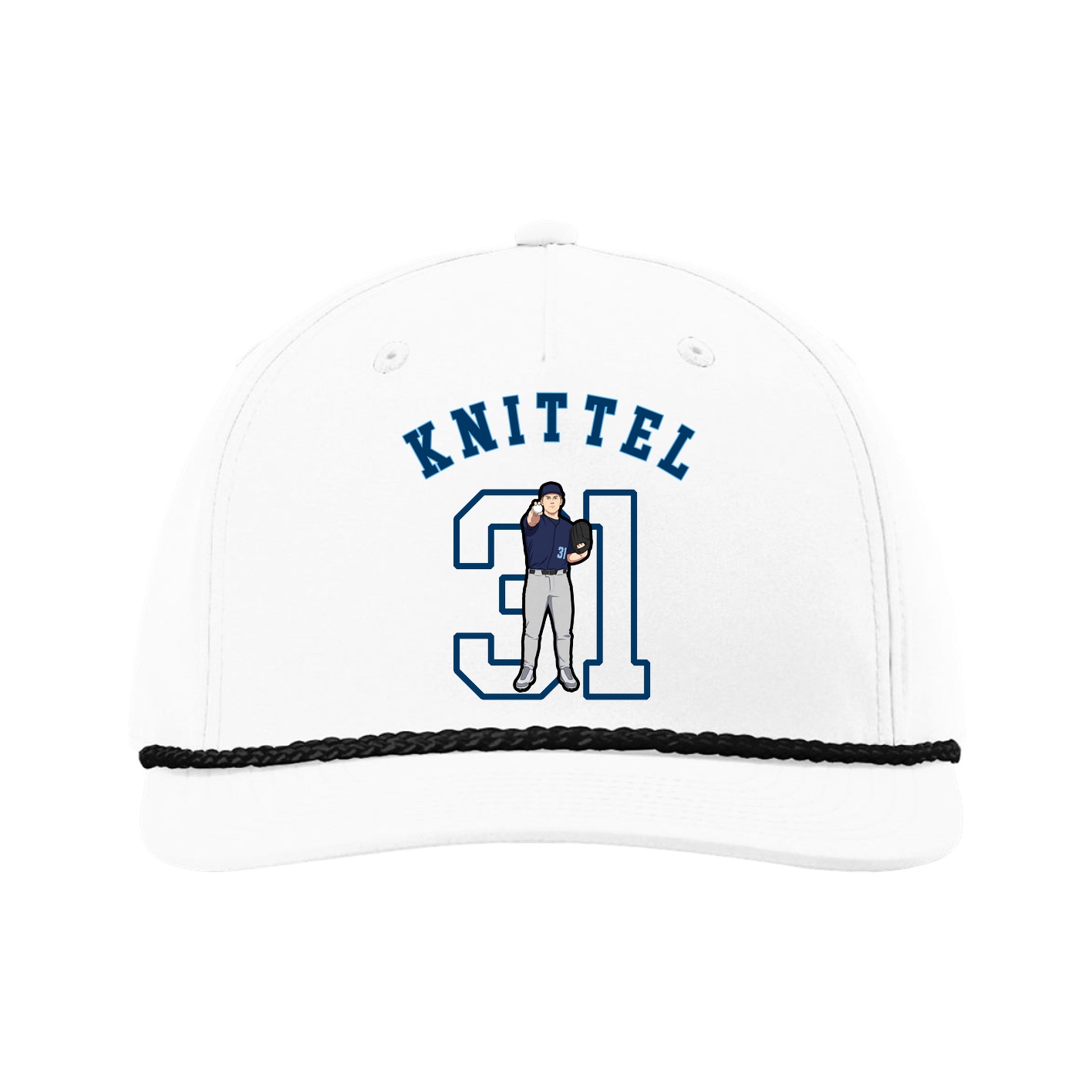Five-Panel Classic Rope Cap — Shirsey Arch in White