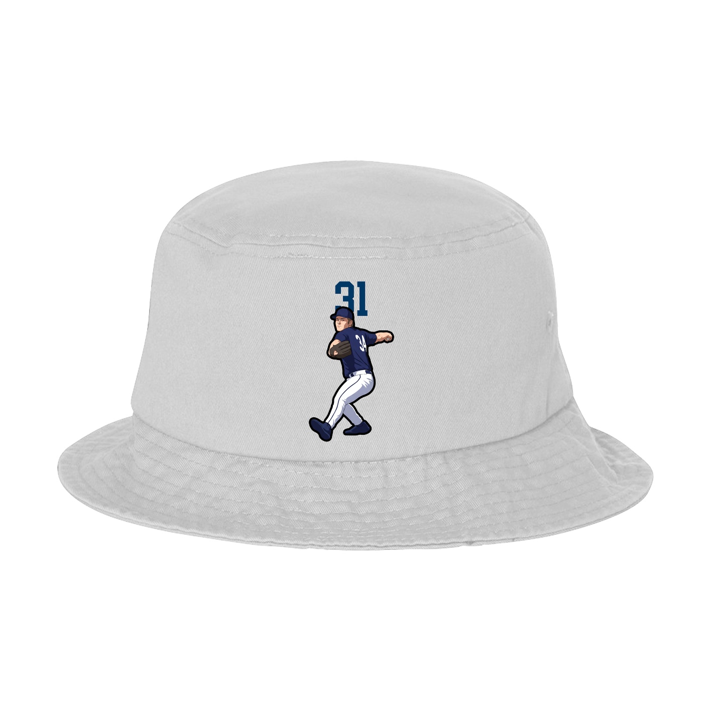 Bucket Cap — Number Top in White