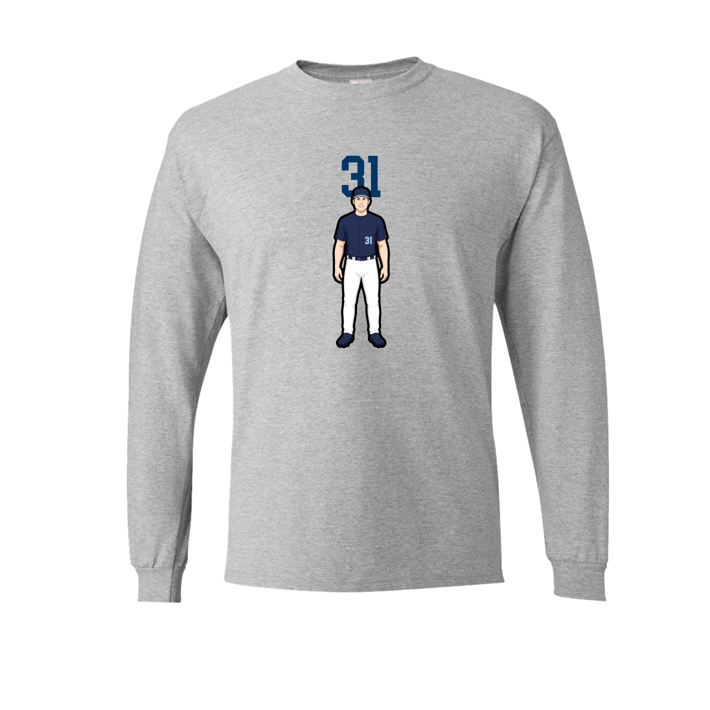 Long Sleeve Tee — Number Top in Grey