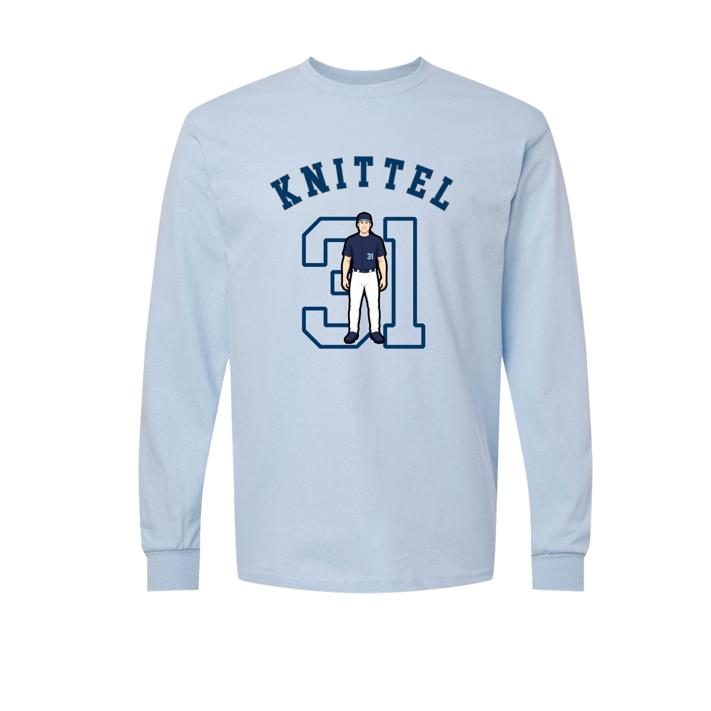 Long Sleeve Tee — Shirsey Arch in Light Blue