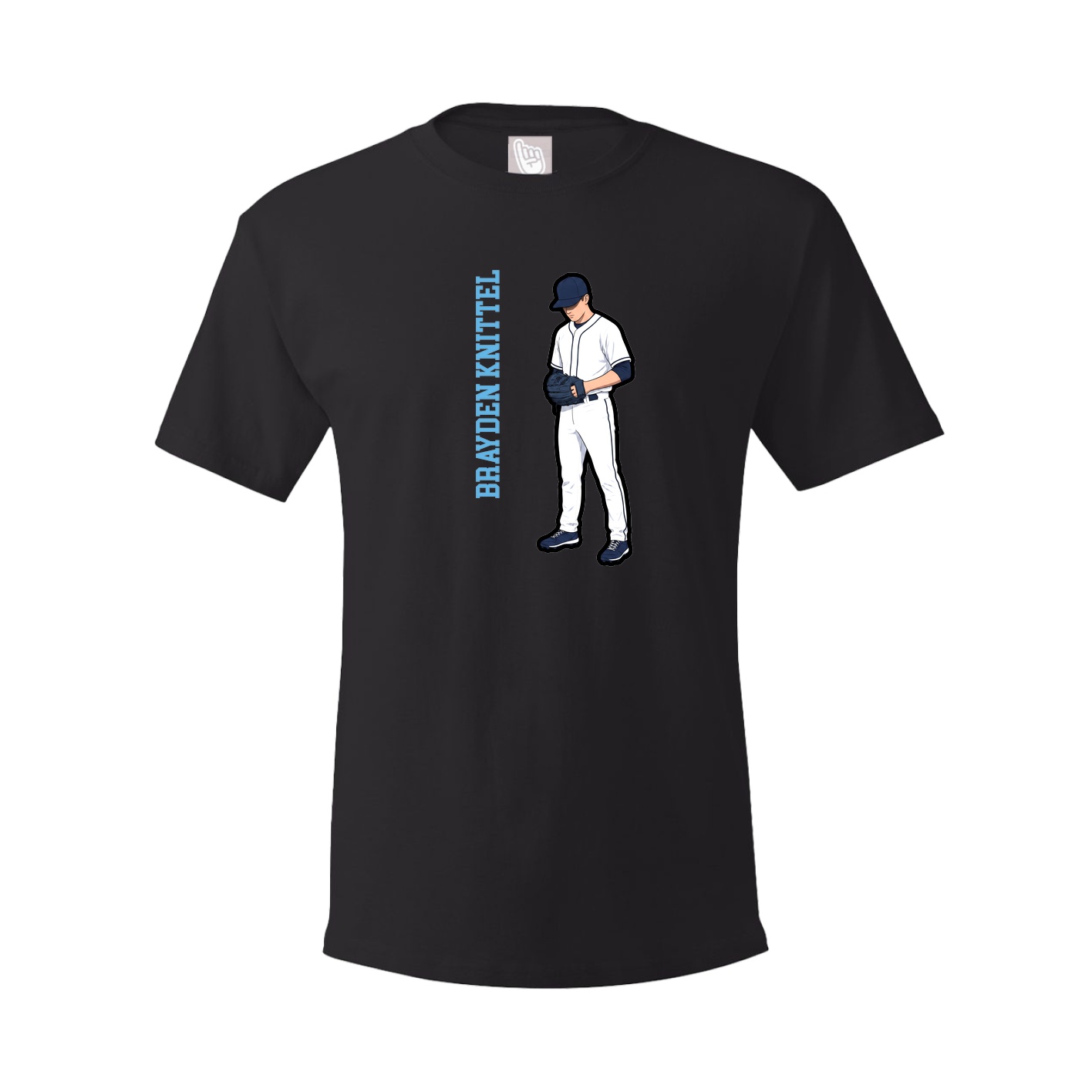 Youth Tee — Name Vertical in Black