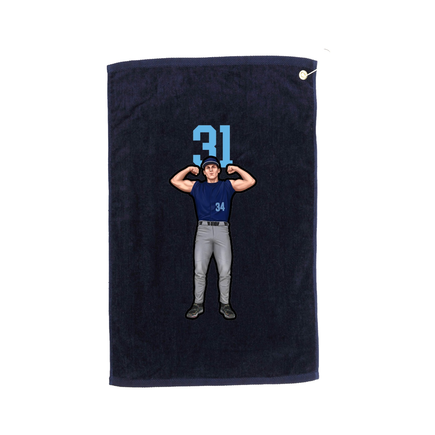 Golf Towel — Number Top in Navy