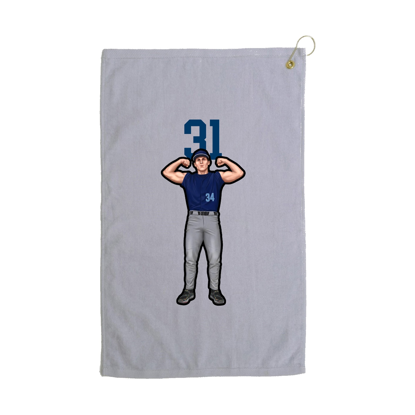 Golf Towel — Number Top in Grey