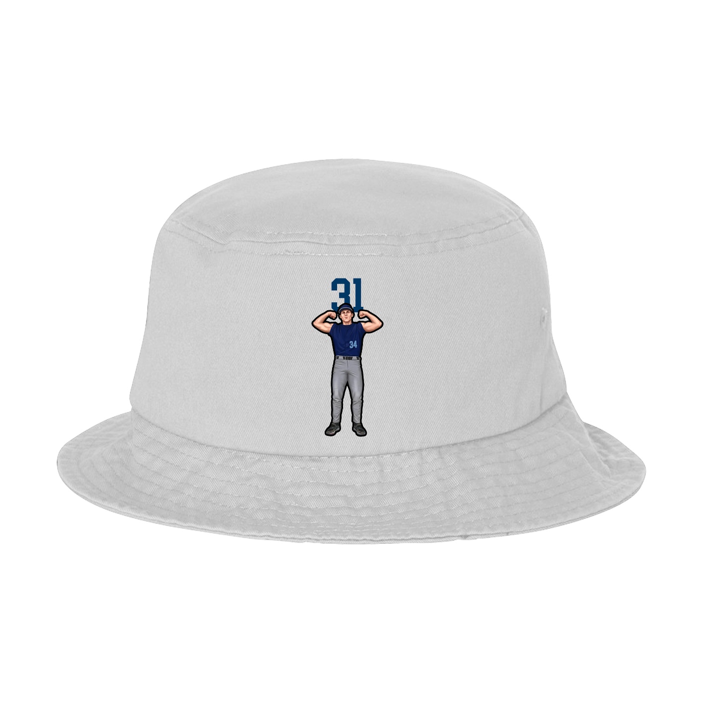 Bucket Cap — Number Top in White