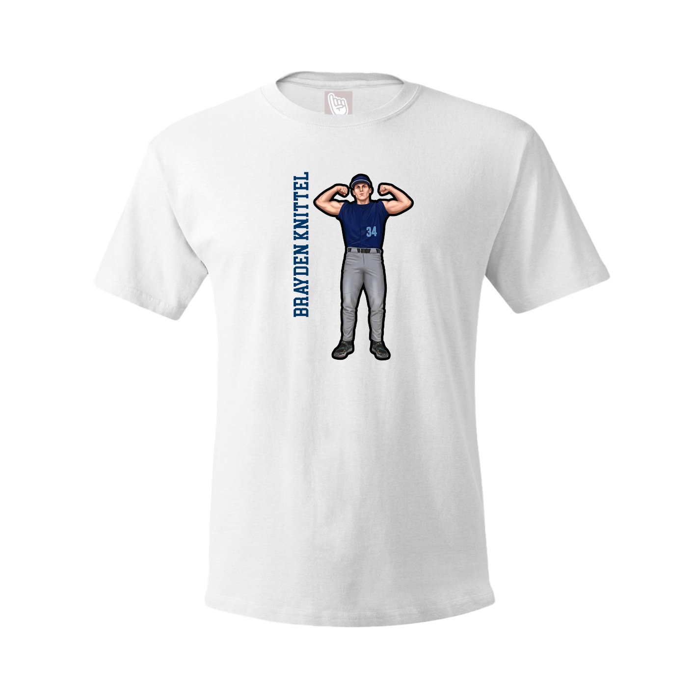 Tee — Name Vertical in White
