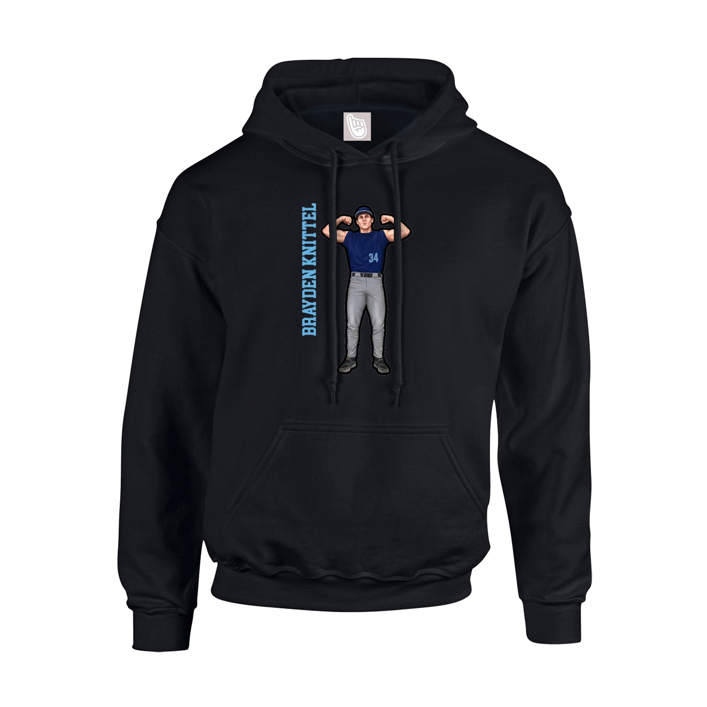 Youth Hoodie — Name Vertical in Black