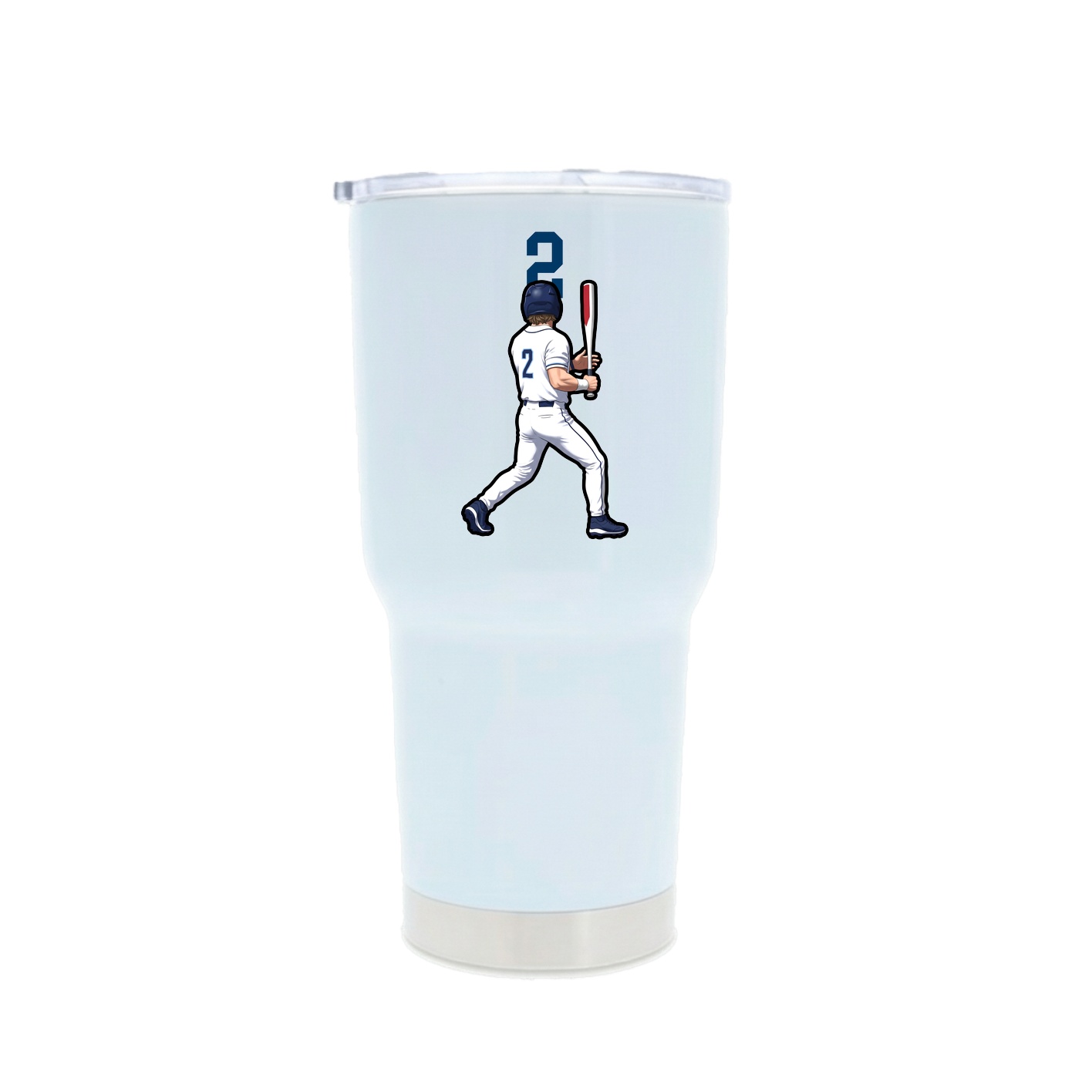 30oz Stainless Steel Tumbler — Number Top in White