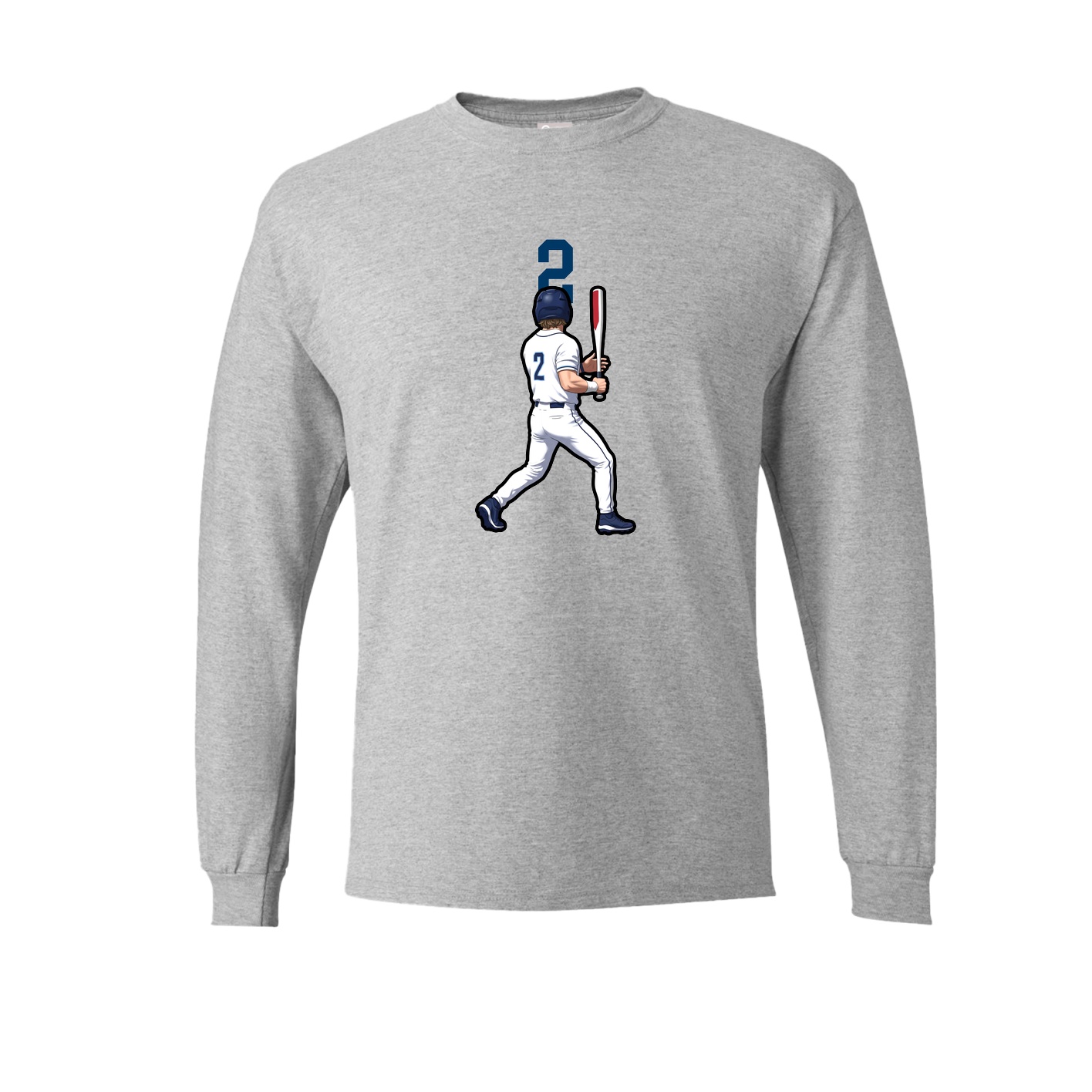 Long Sleeve Tee — Number Top in Grey