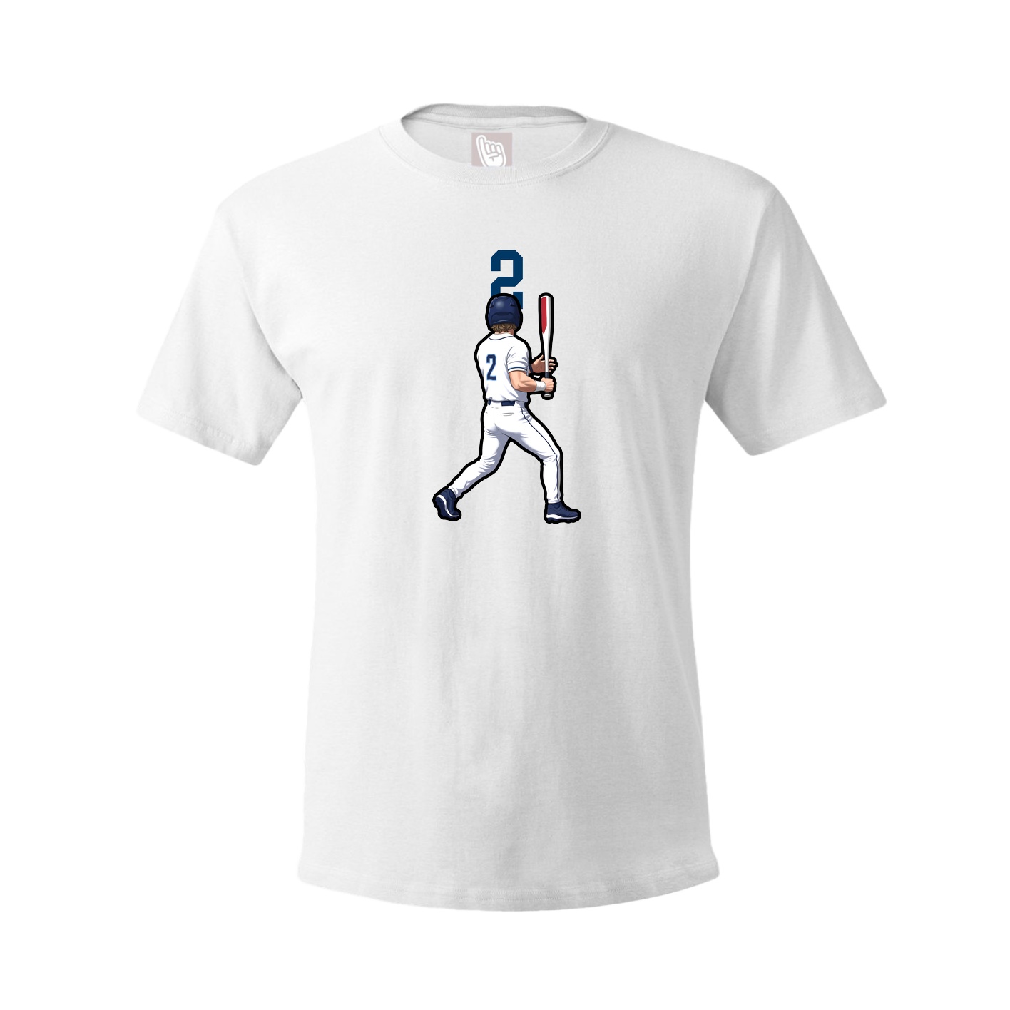 Youth Tee — Number Top in White
