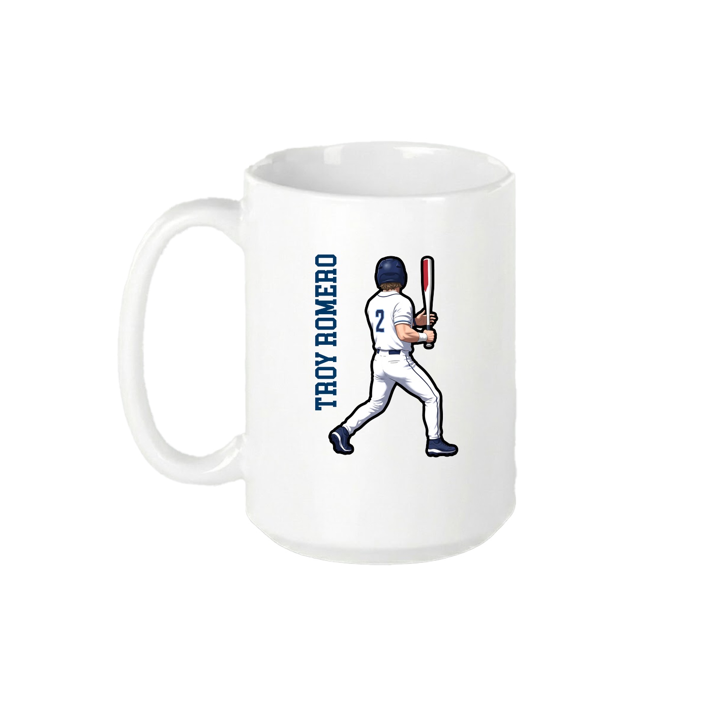 15oz Coffee Mug — Name Vertical in White