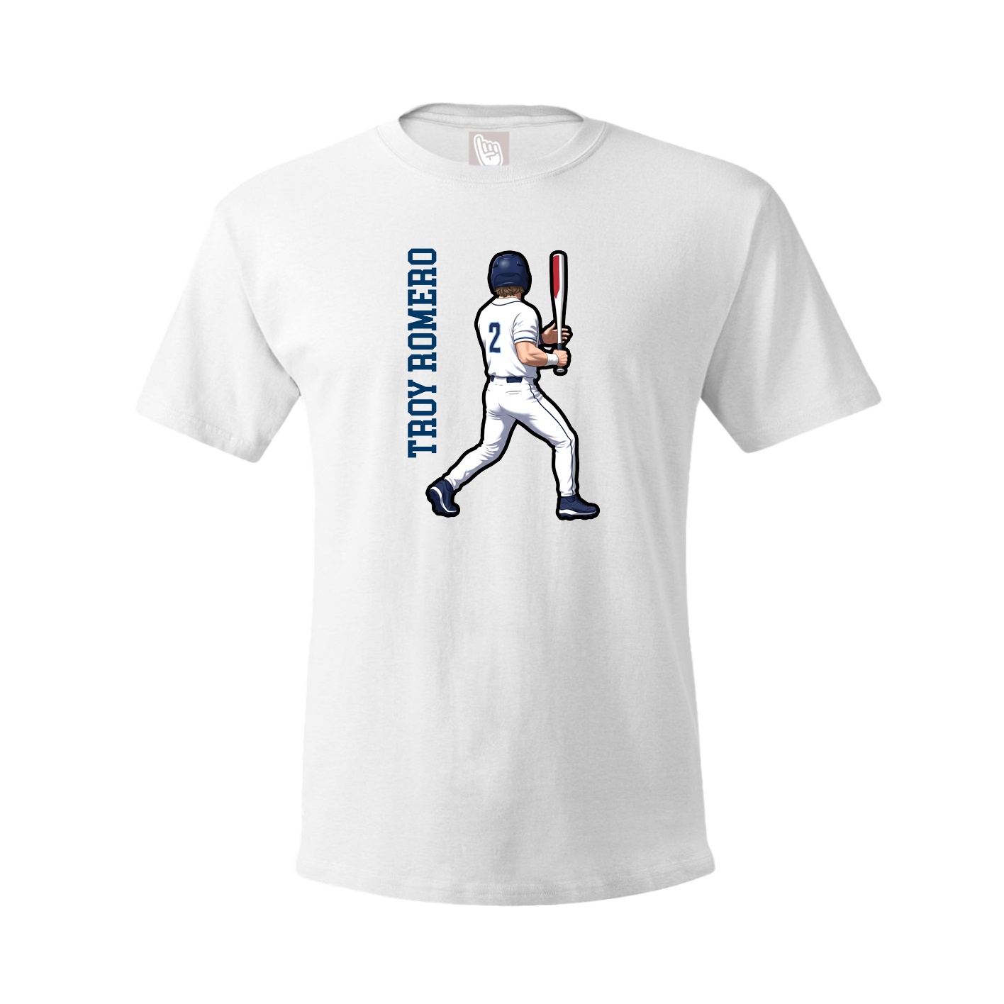 Tee — Name Vertical in White