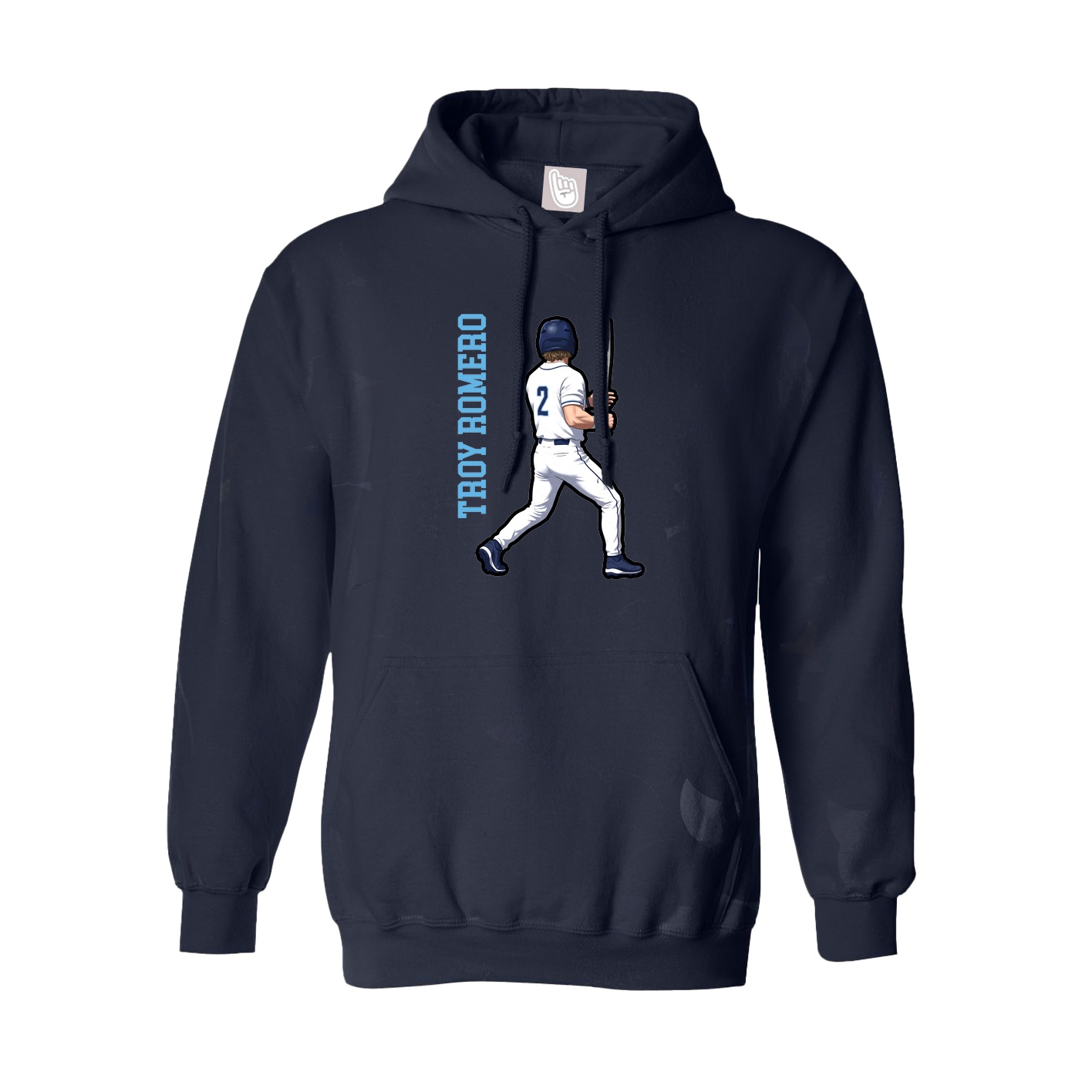 Hoodie — Name Vertical in Navy
