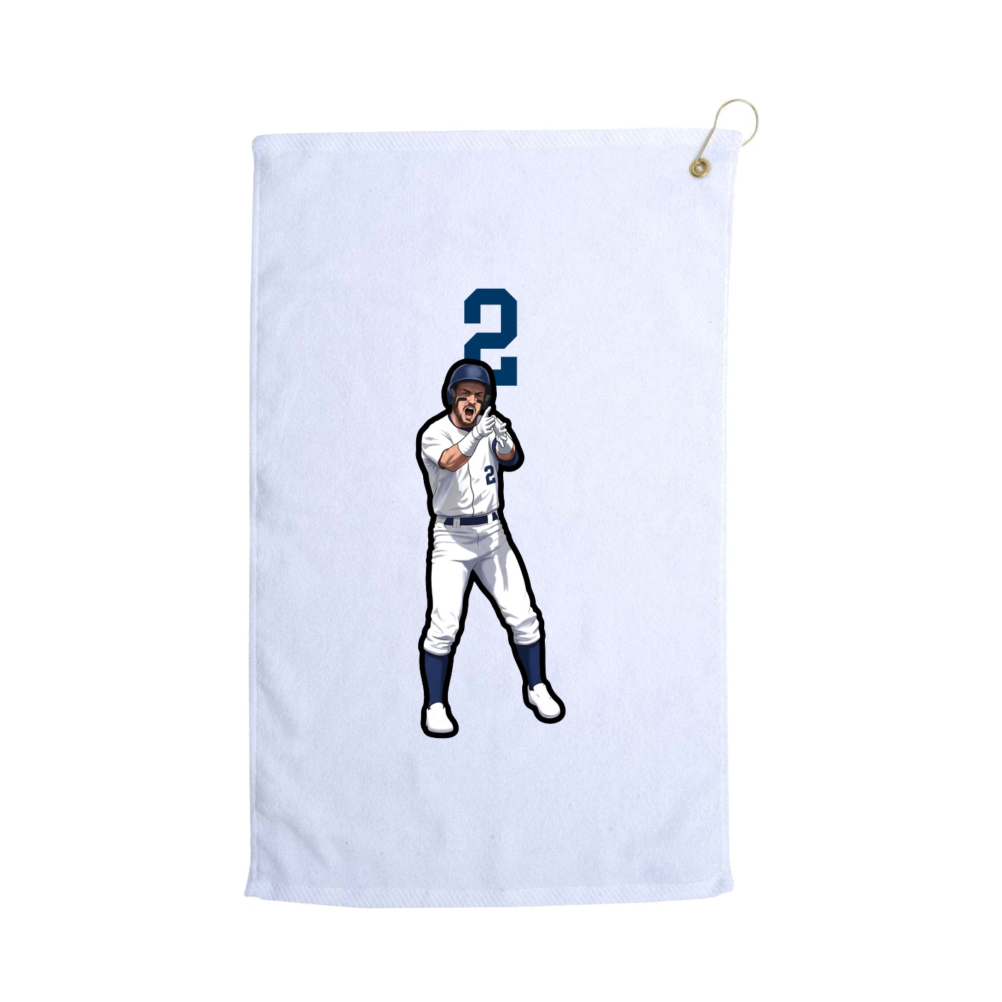 Golf Towel — Number Top in White