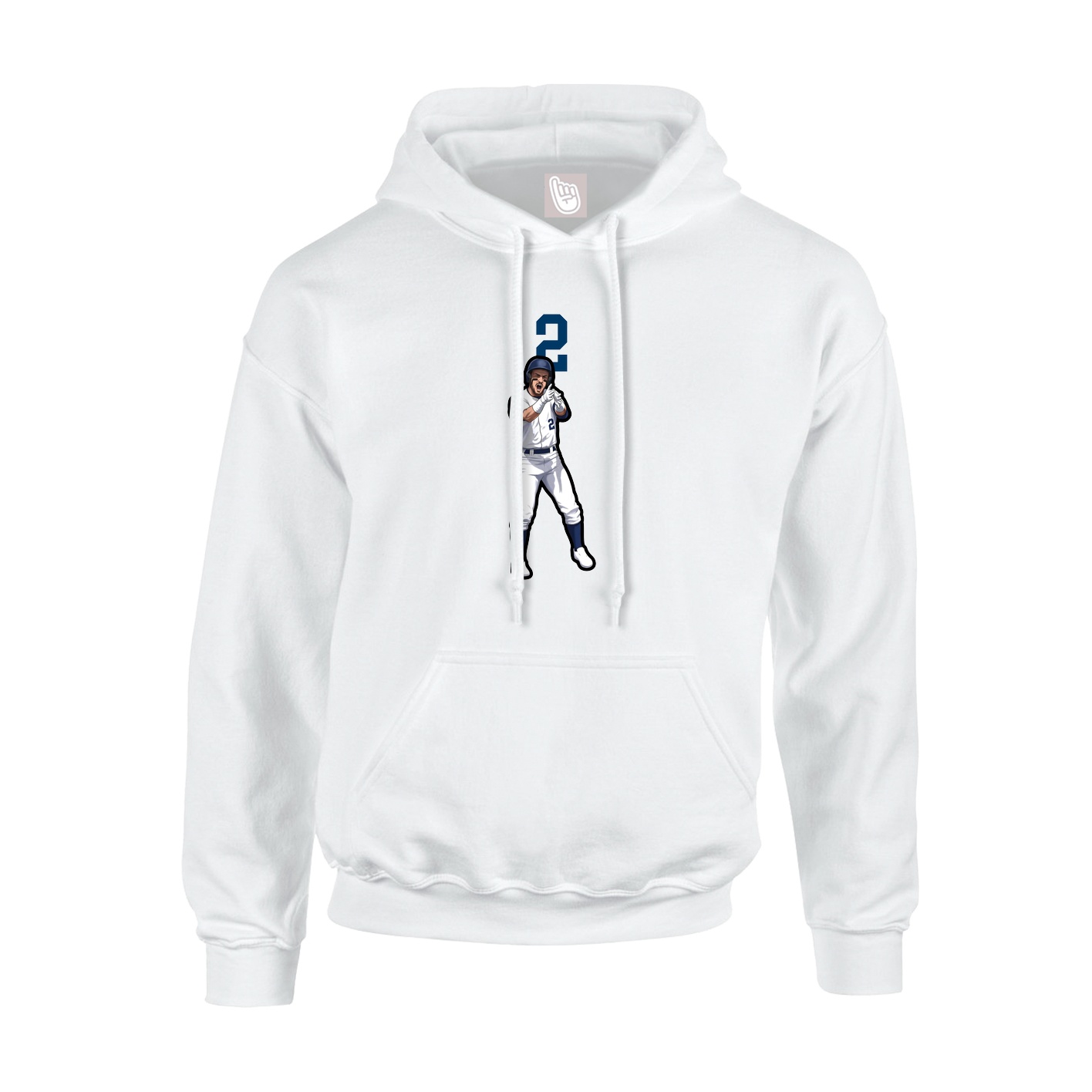 Youth Hoodie — Number Top in White