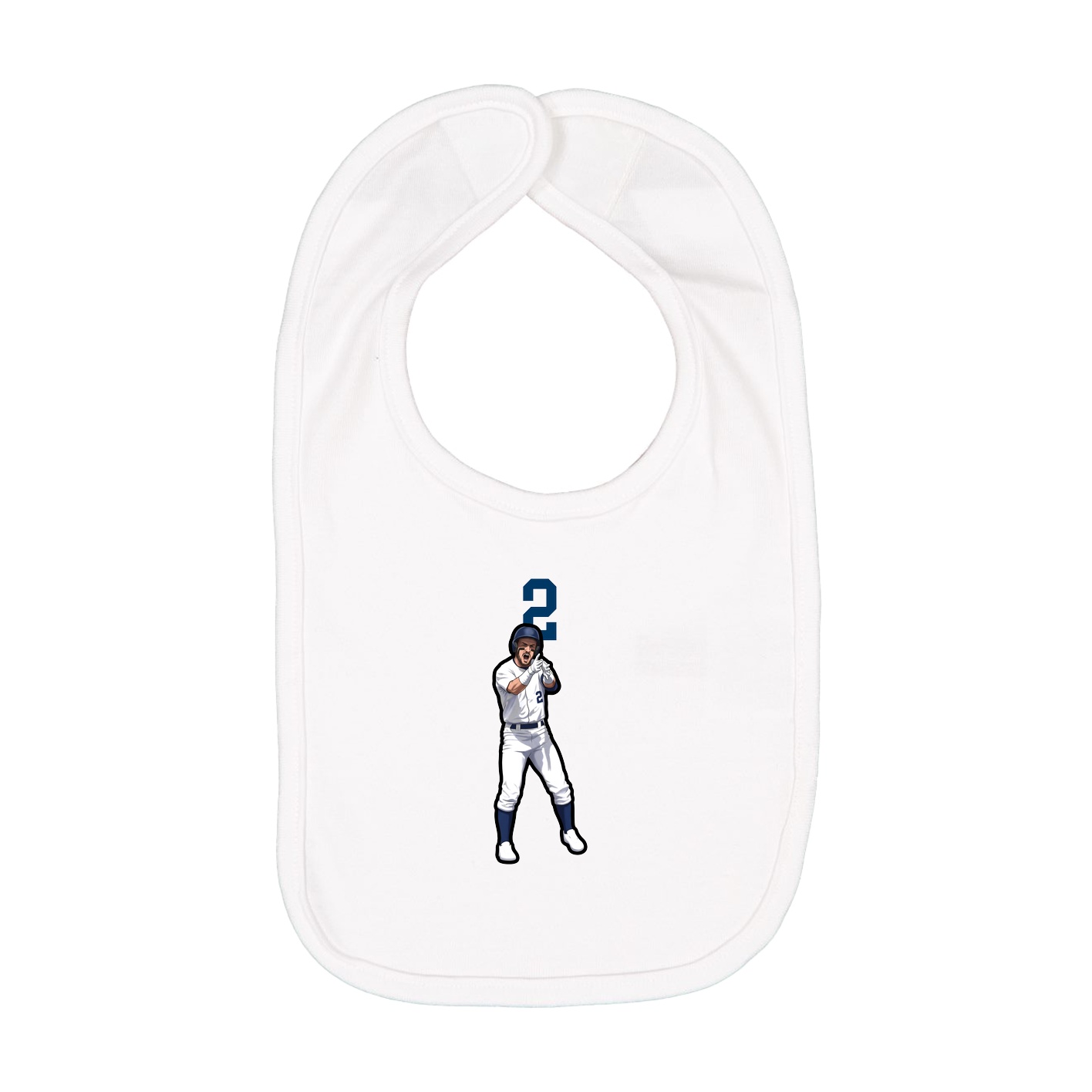 Infant Bib — Number Top in White
