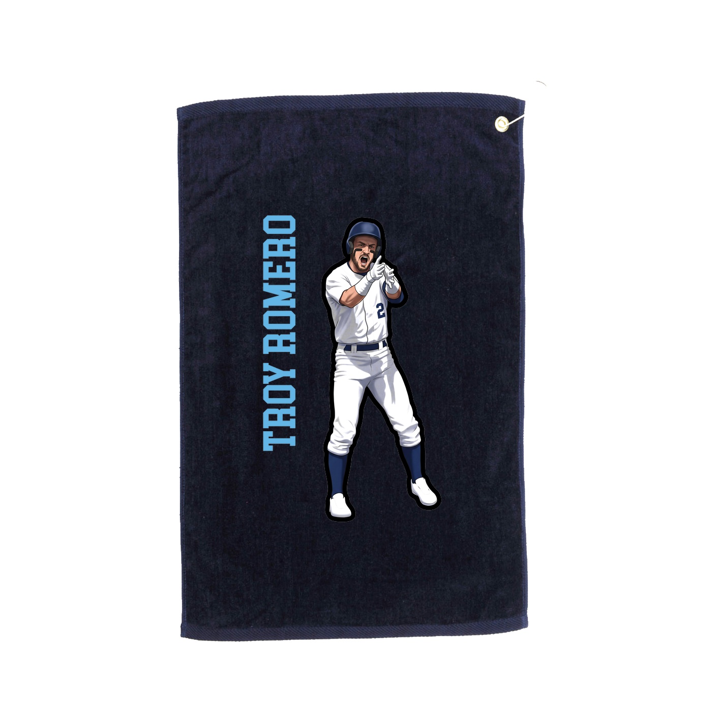 Golf Towel — Name Vertical in Navy