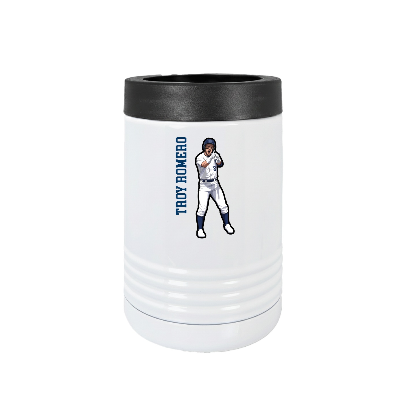 Beverage Holder — Name Vertical in White