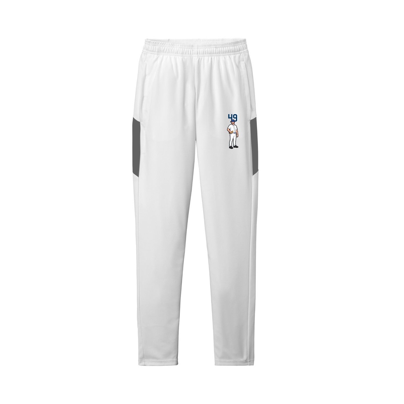 Team Travel Pant — Number Top in White/Grey