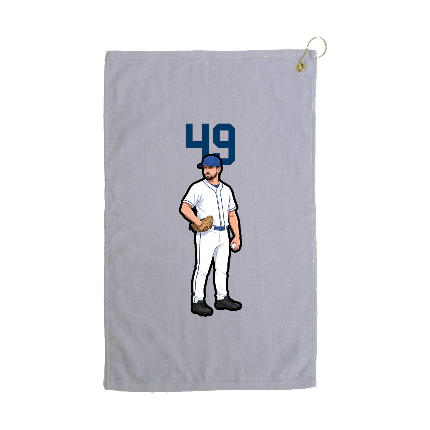 Golf Towel — Number Top in Grey