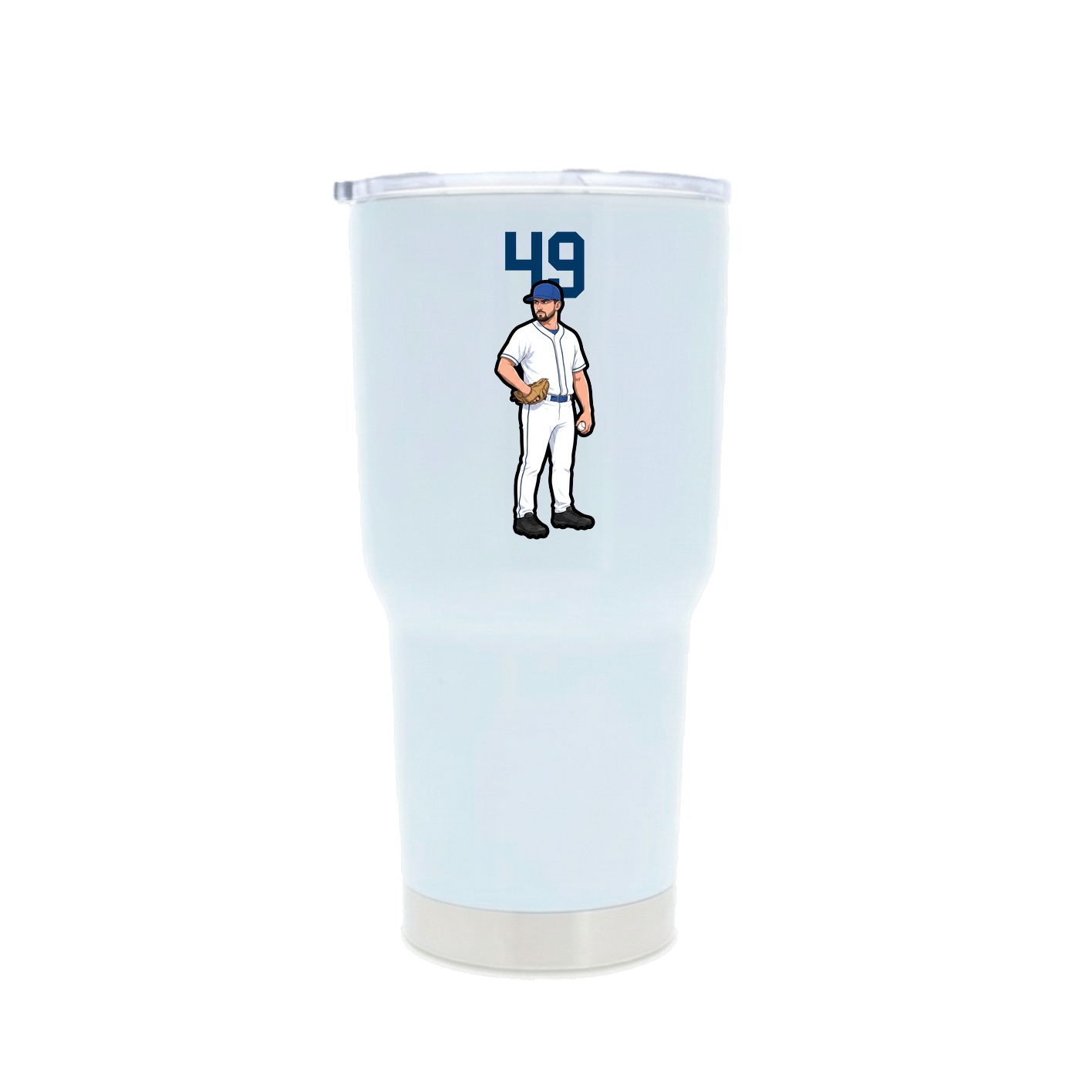30oz Stainless Steel Tumbler — Number Top in White